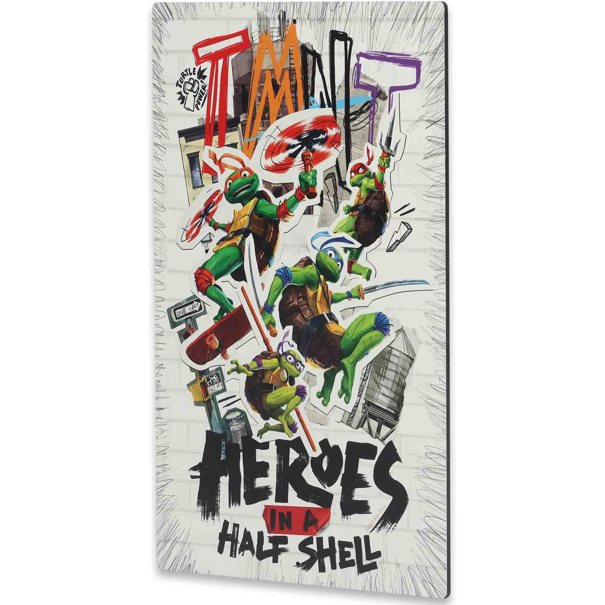 Teenage Mutant Ninja Turtles Heroes In A Half Shell Metal Sign - Fun Tmnt Wall Decor For Bedroom Or Man Cave