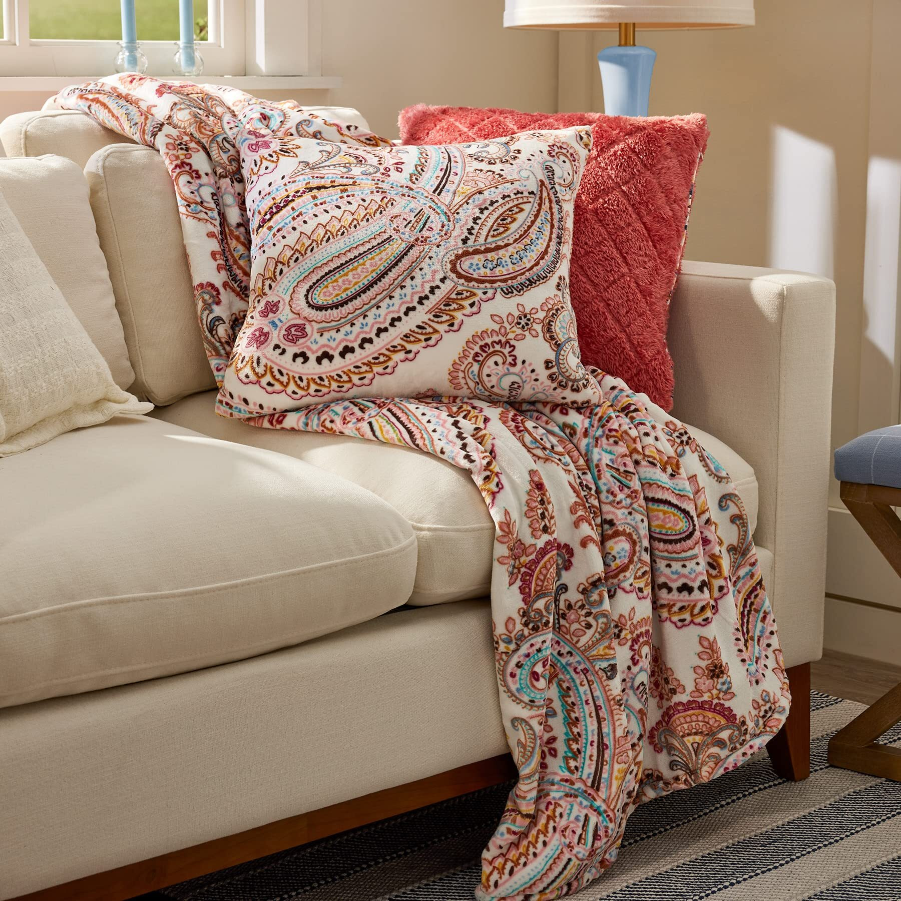 Vera Bradley Decorative Throw Pillow With Removeable Hypoallergenic Insert D  Cor, One Size, Blooms And Branches Navy