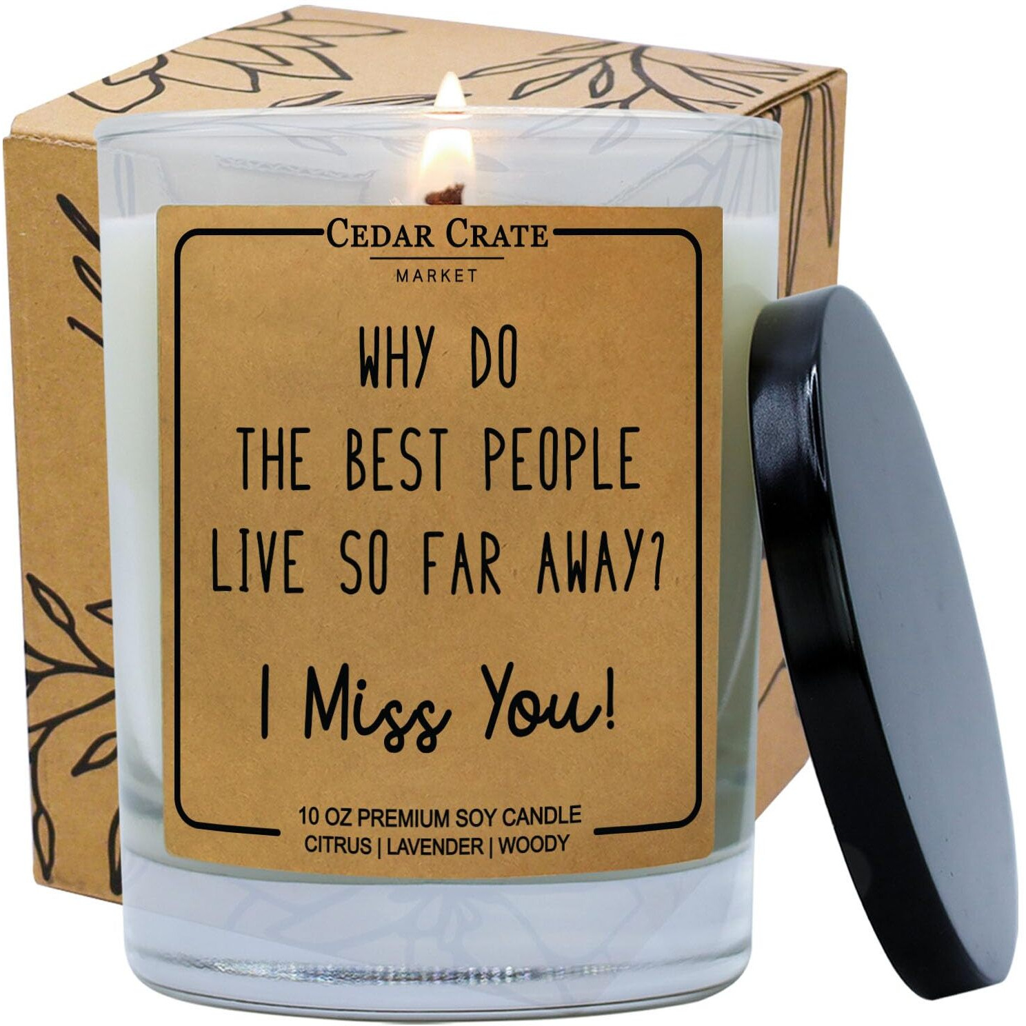 I Miss You Gifts For Her Him Women Men - I Miss Your Face | Long Distance Best Friend Friendship Gifts | I Wish You Lived Next Door Candle, Unique Candle Gifts For Sisters Mom | Funny Birthday Present