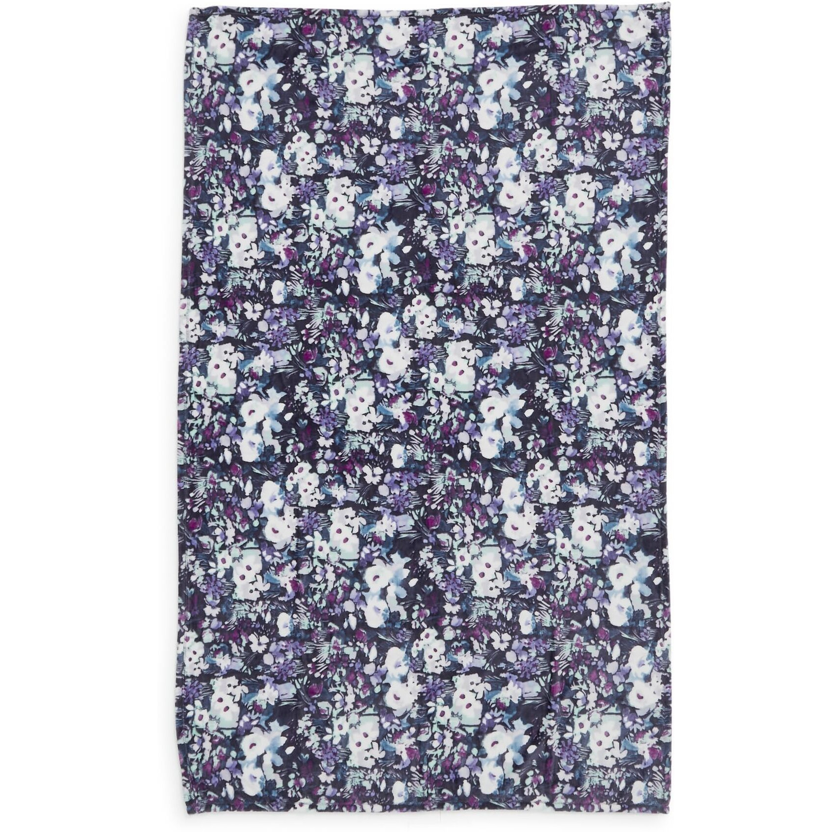 Vera Bradley Fleece Plush Throw Blanket, Artist's Garden Purple