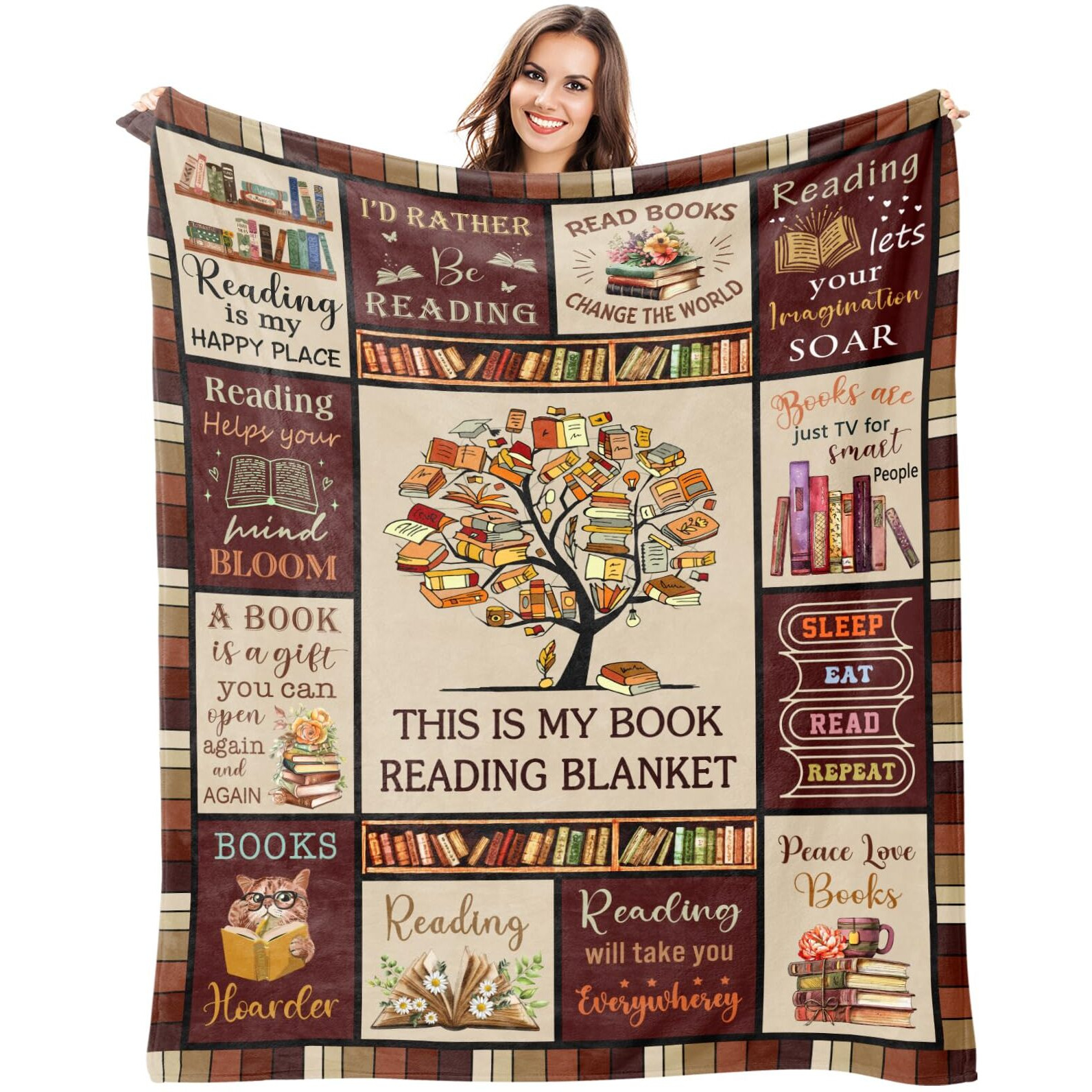 Book Lovers Gifts, Gifts For Book Lovers, Book Lover Gifts For Women, Book Blanket, Book Club Gifts, Reading Gifts, Gifts For Readers Book Lovers, Book Themed Gifts, Librarian Gifts Blanket 60""*50""