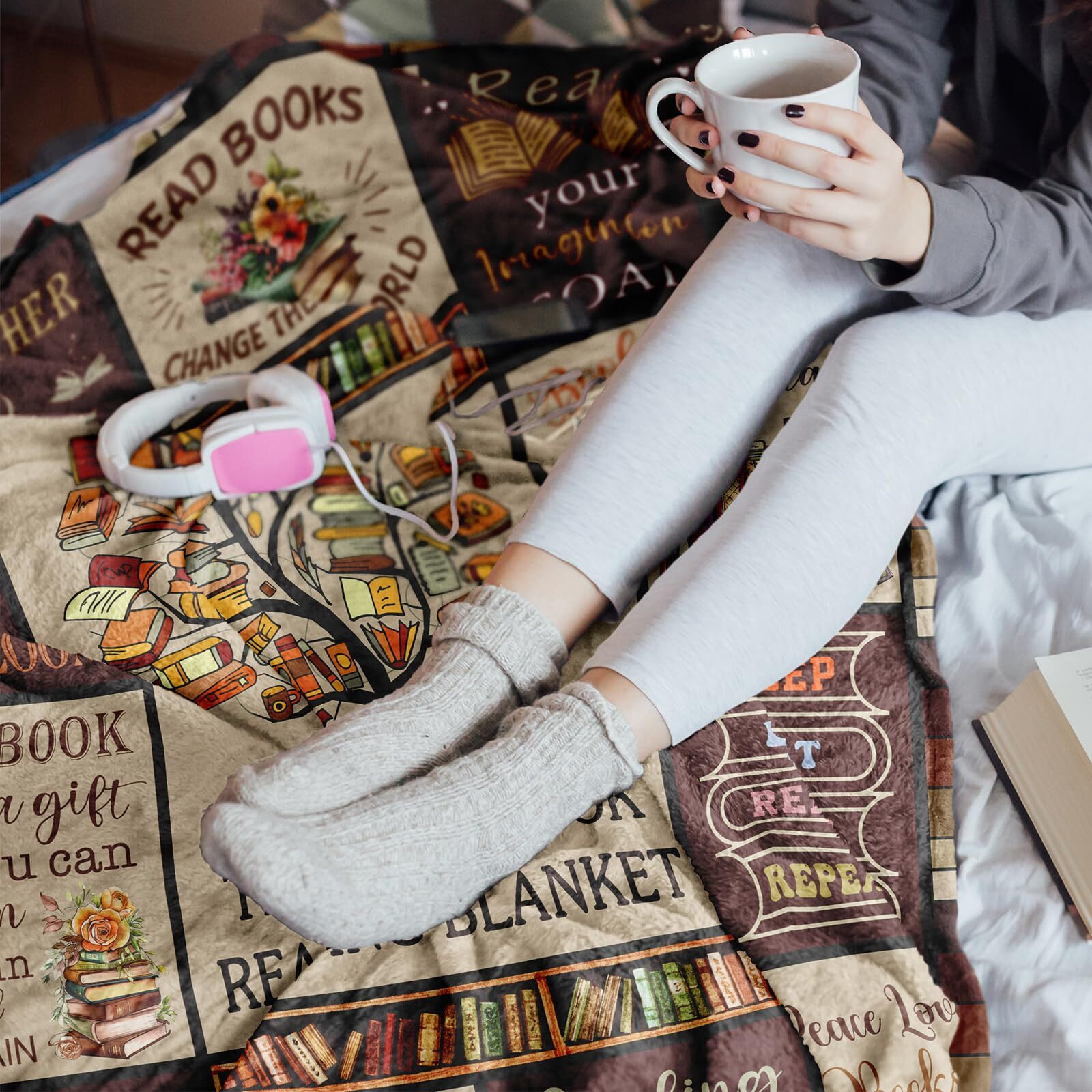 Book Lovers Gifts, Gifts For Book Lovers, Book Lover Gifts For Women, Book Blanket, Book Club Gifts, Reading Gifts, Gifts For Readers Book Lovers, Book Themed Gifts, Librarian Gifts Blanket 60""*50""
