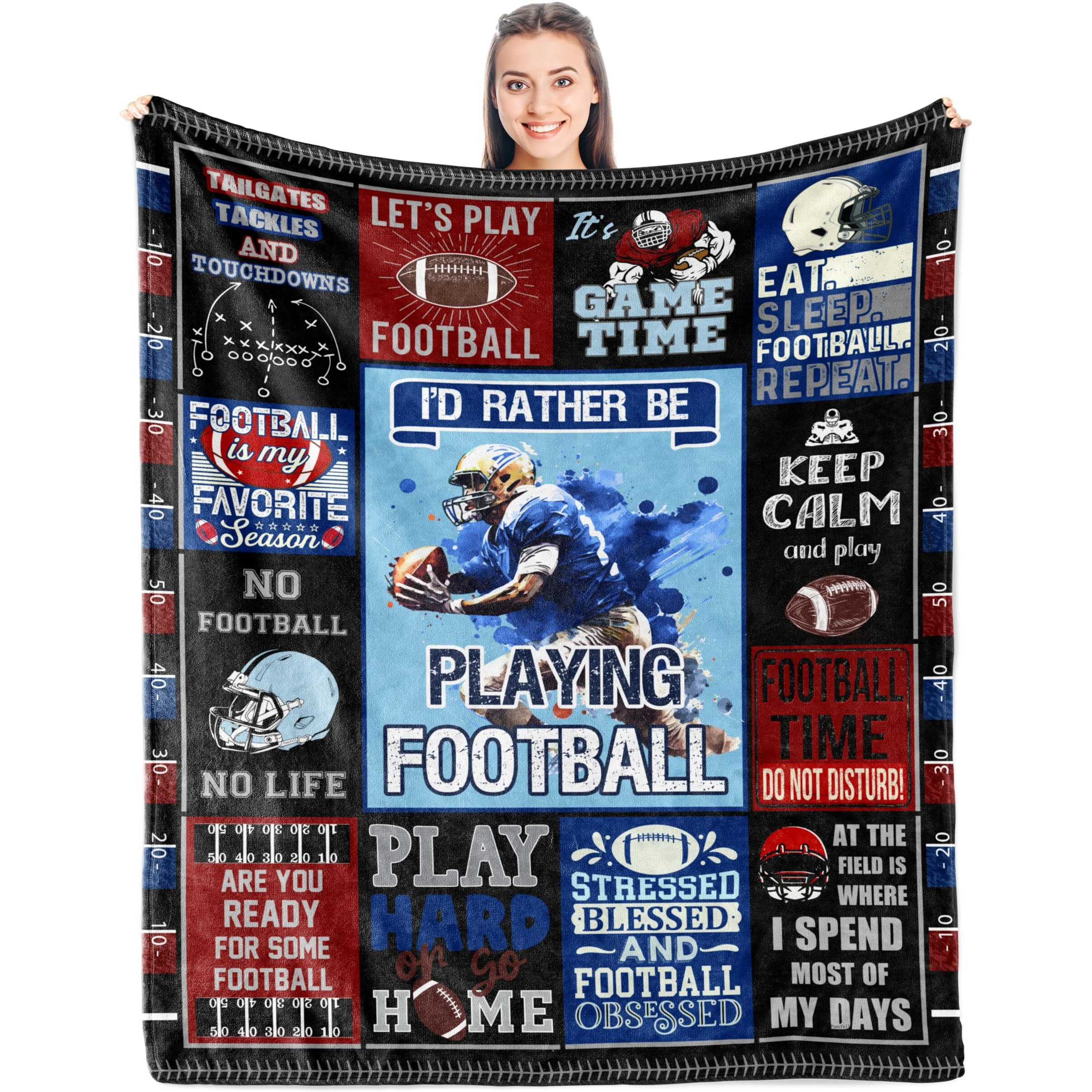 Punofell Football Gifts For Boys 8-12, Football Accessories, Football Coach Gifts, Football Gift For Men, Gifts For Football Players/Lovers, Football Team Gifts, Football Blanket 50'' X 60''