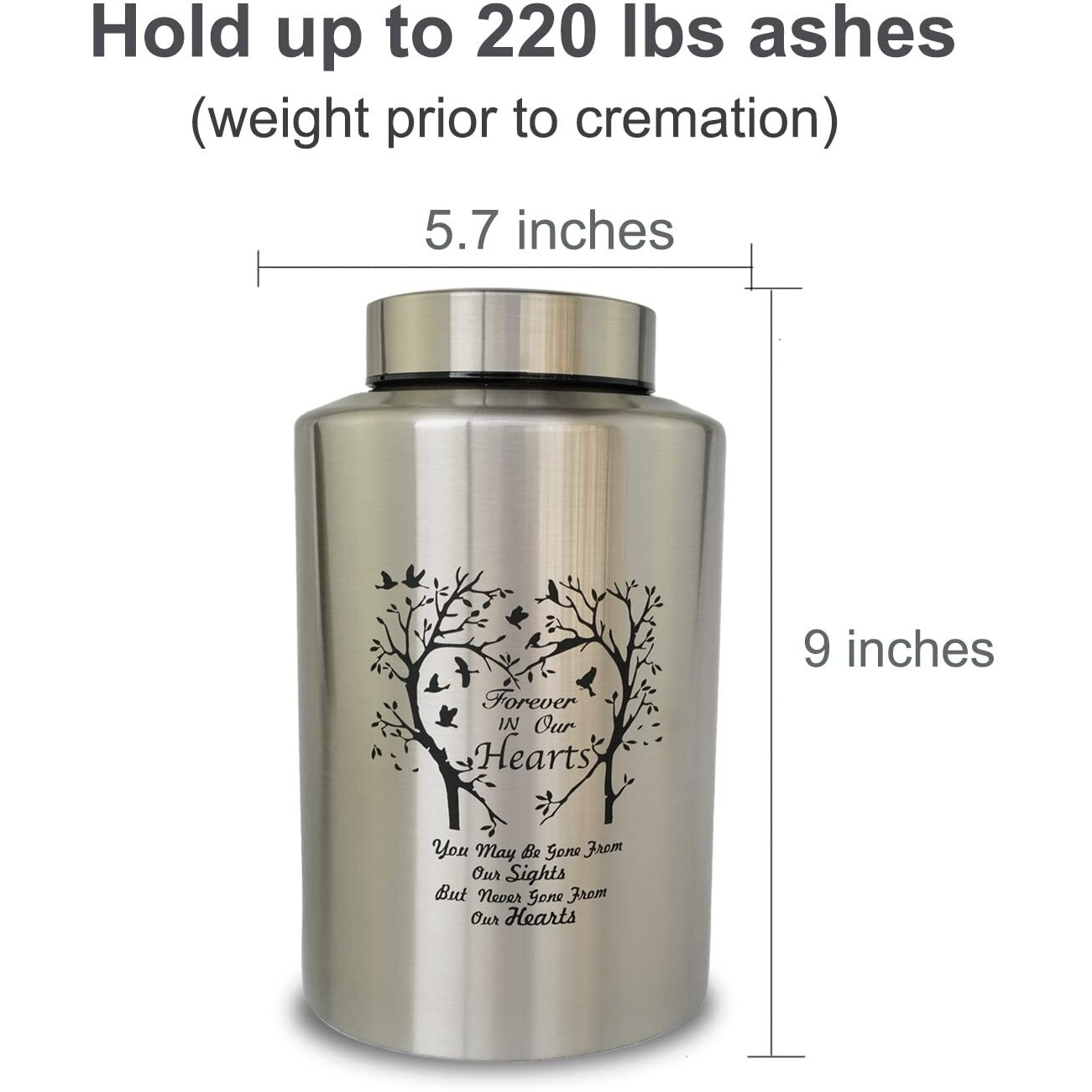 220 Lbs Large Urns For Adult Male Female Ashes, Decorative Cremation Urn For Human Ashes(Tree Of Love)