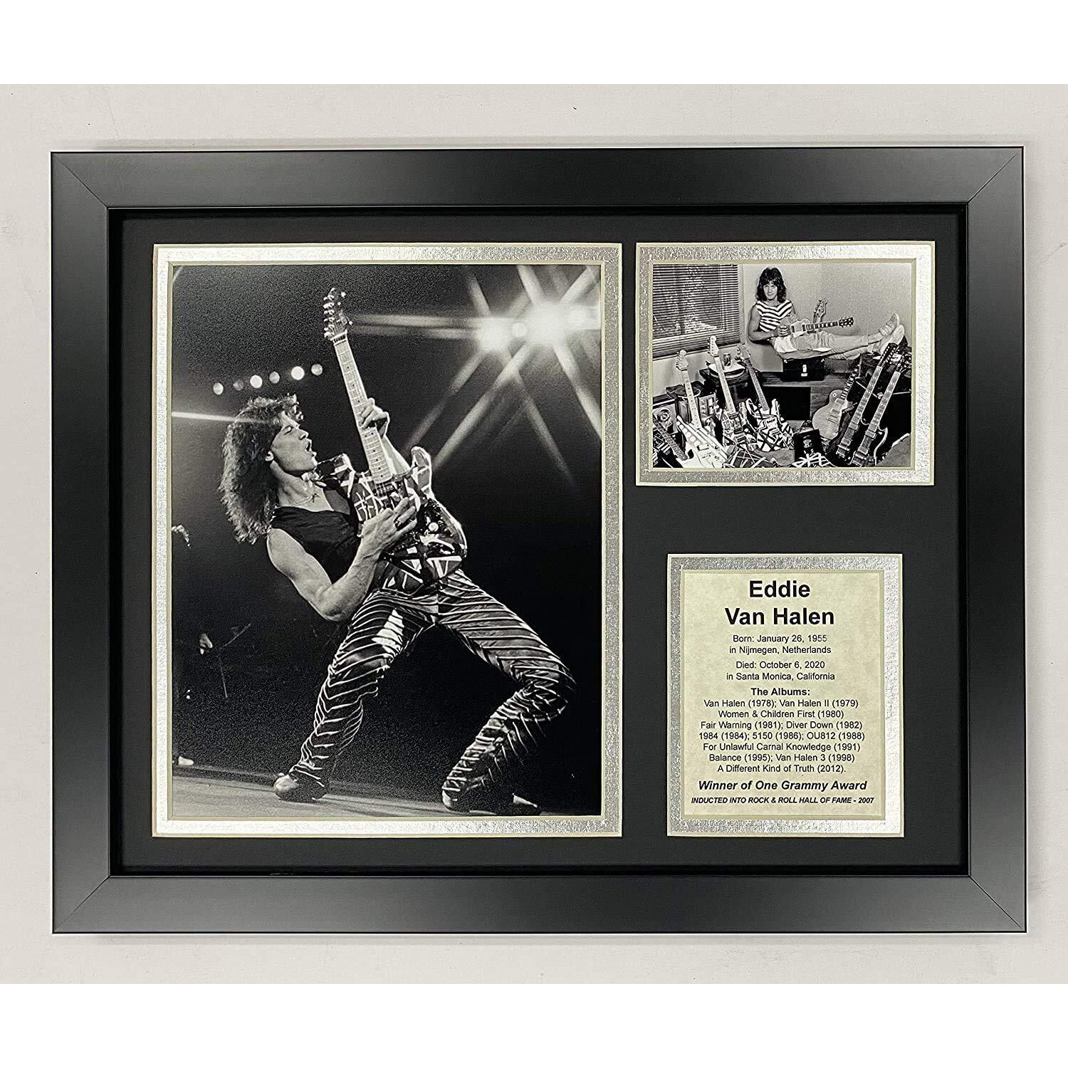 Eddie Van Halen | 12"""" X15 Framed Photo Collage | Legends Never Die, Inc.| Solo (16661U)