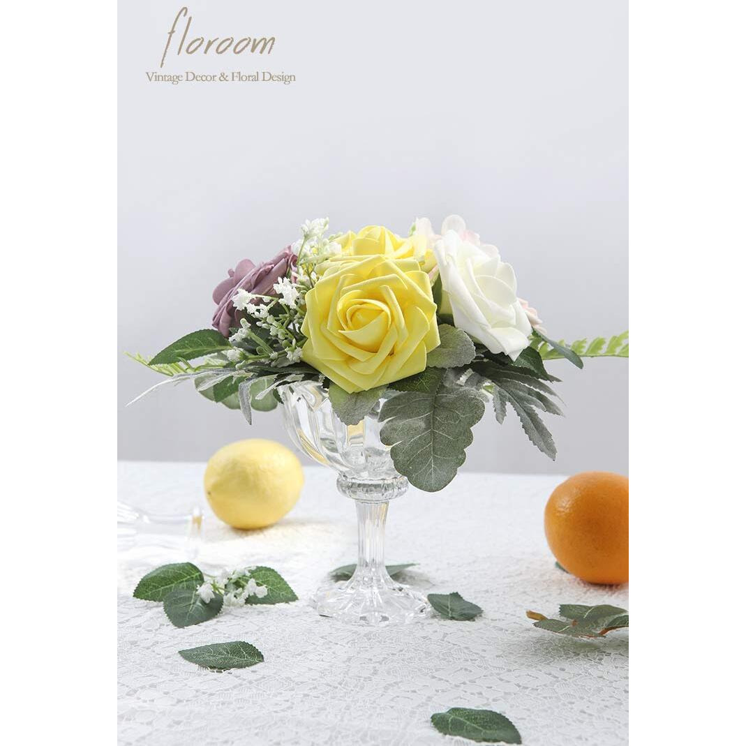 Floroom Artificial Flowers 25Pcs Real Looking White Foam Fake Roses With Stems For Diy Wedding Bouquets Bridal Shower Centerpieces Floral Arrangements Party Tables Home Decorations