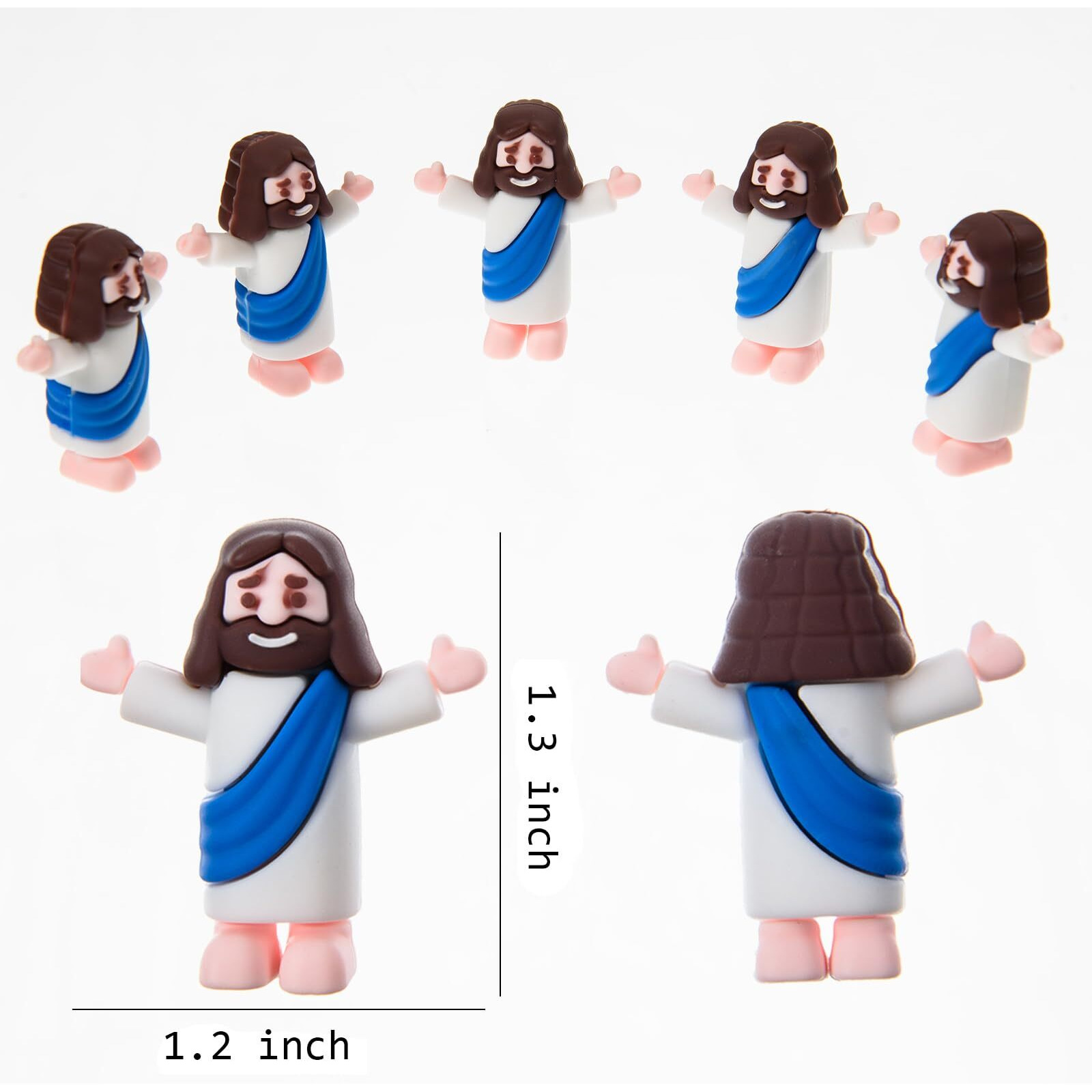 Archcrtc 60 Pcs Little Jesus Figurine Miniature Jesus Doll Tiny Jesus Figurine To Hide And Seek Classic Religious Gifts Christ Savior Jesus For Sunday Easter Eggs Stuffers Baptism Gift (60,Blue)