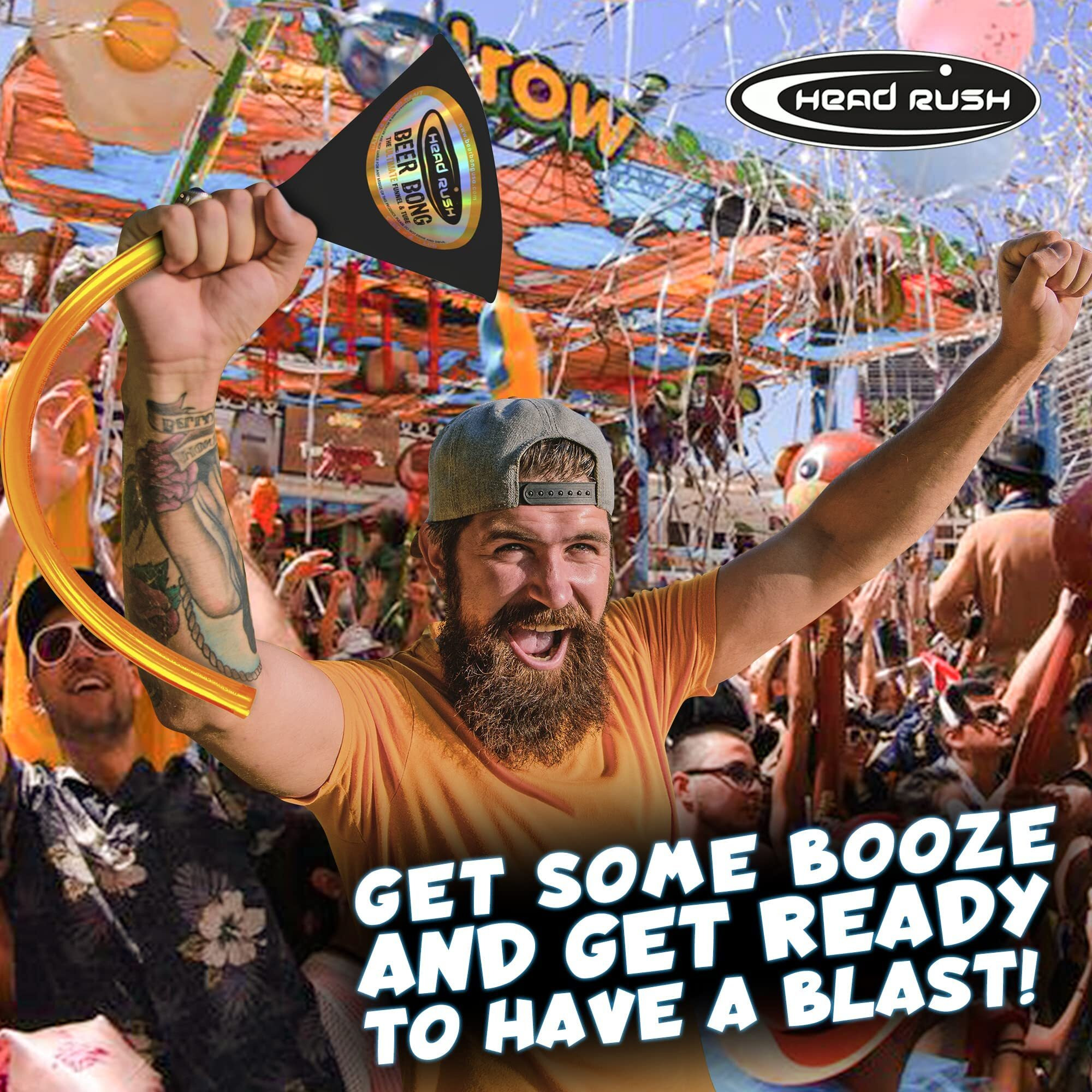 Head Rush Willy Beer Bong - Bachelorette Bongs For Drinking Games, Beer Drinking Accessories + Plastic Funnel, Adult Mouthpiece & White Tube, Beer Funnel Girl Party Games, Party Essentials Ultimate