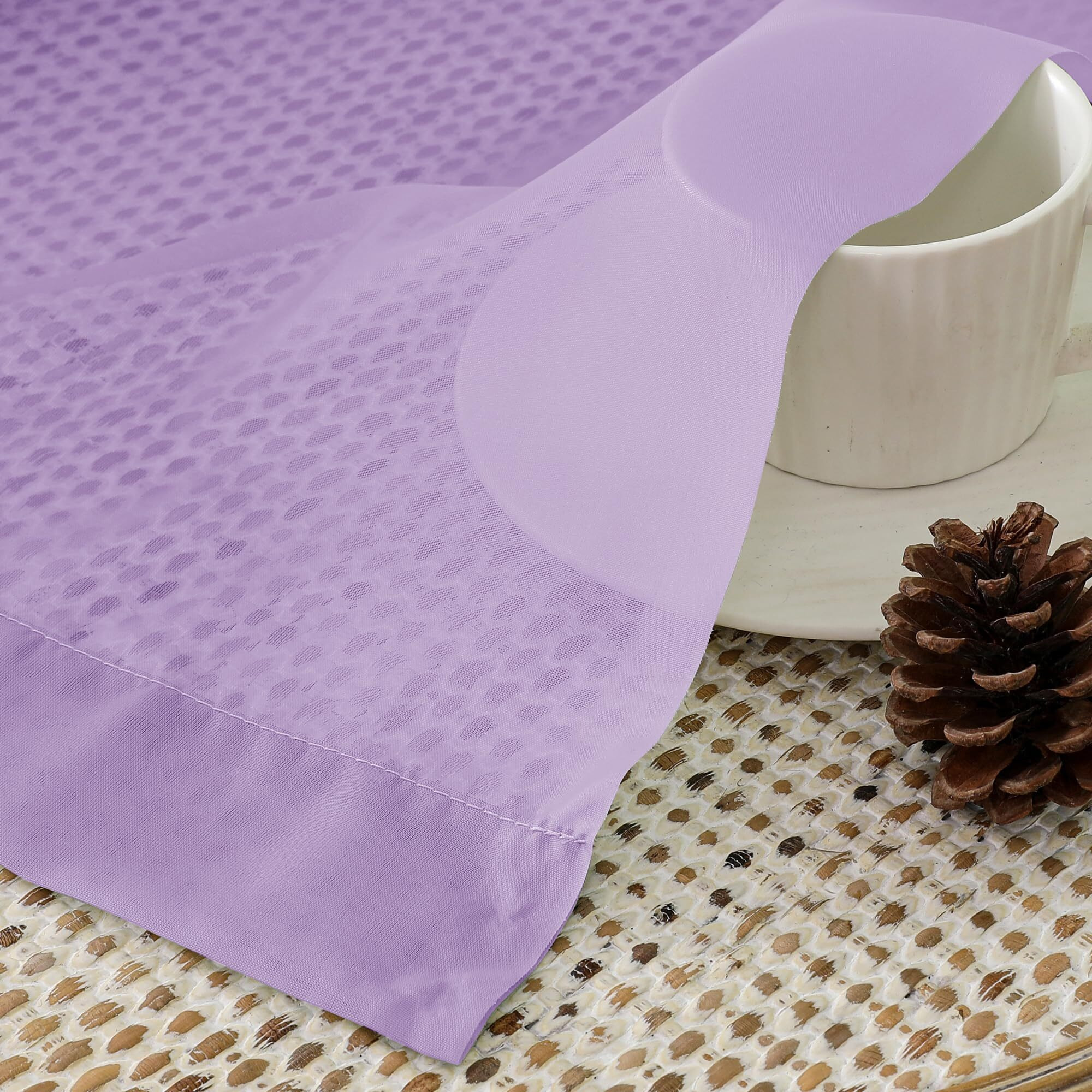 Aiyufeng Light Purple Sheer Curtain Panels Pair Sold 63 Inch Length, Light Filtering Window Curtain Drapes Treatment For Kitchen, Bedroom/Children Room, Voile Top Dual Rod Pocket, 2 Pack Of 42 X 63""