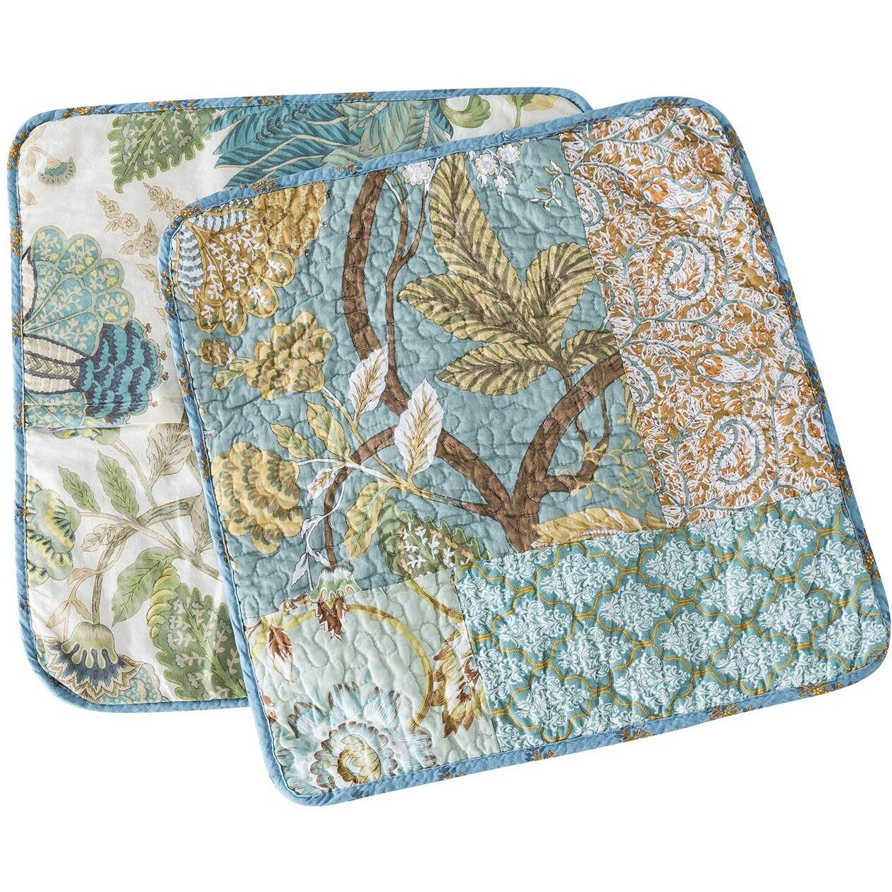 Newlake Bohemian Floral Style Cotton Throw Pillow Covers With Real Stitched Embroidery (2 Pieces, 18X18 Inch)