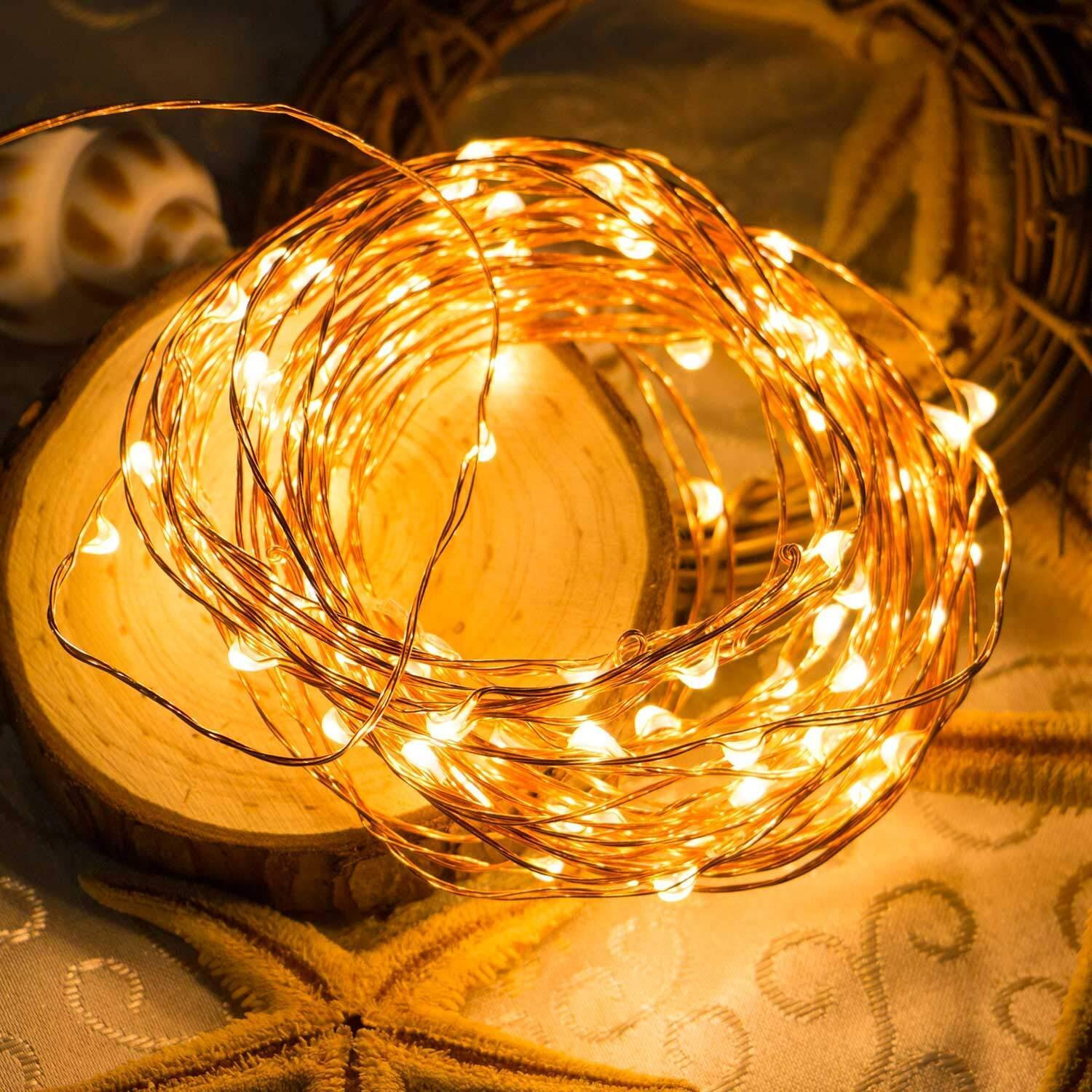 24 Pack Fairy Lights Battery Operated 6.6Ft 20 Led Mini String Lights Silver Wire Starry Lights For Diy Wedding Party Festival Halloween Christmas (Yellow)