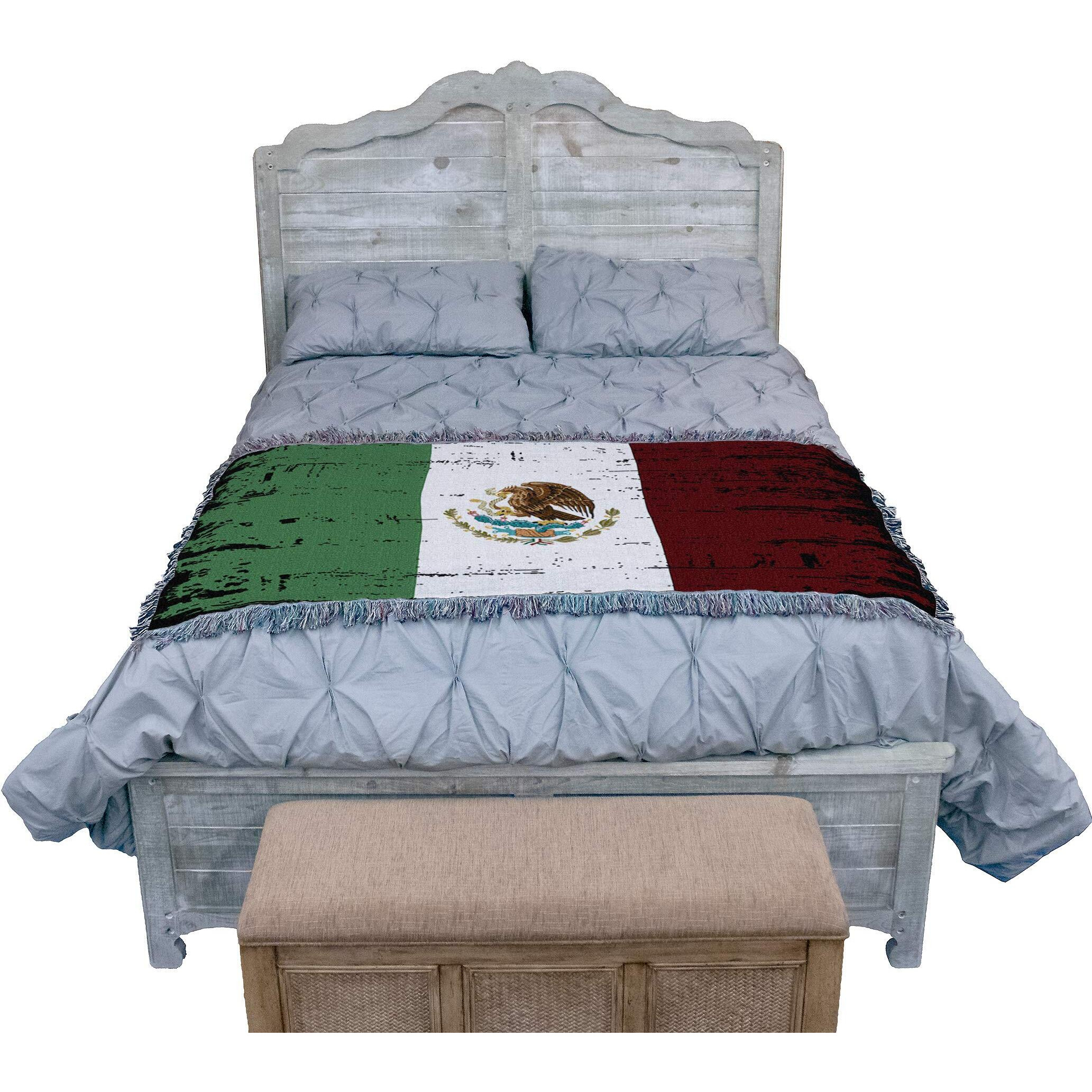 Pure Country Weavers Mexico - Mexican Flag Blanket - Gift Tapestry Throw For Back Of Couch Or Sofa - Woven From Cotton - Made In The Usa (61X36)