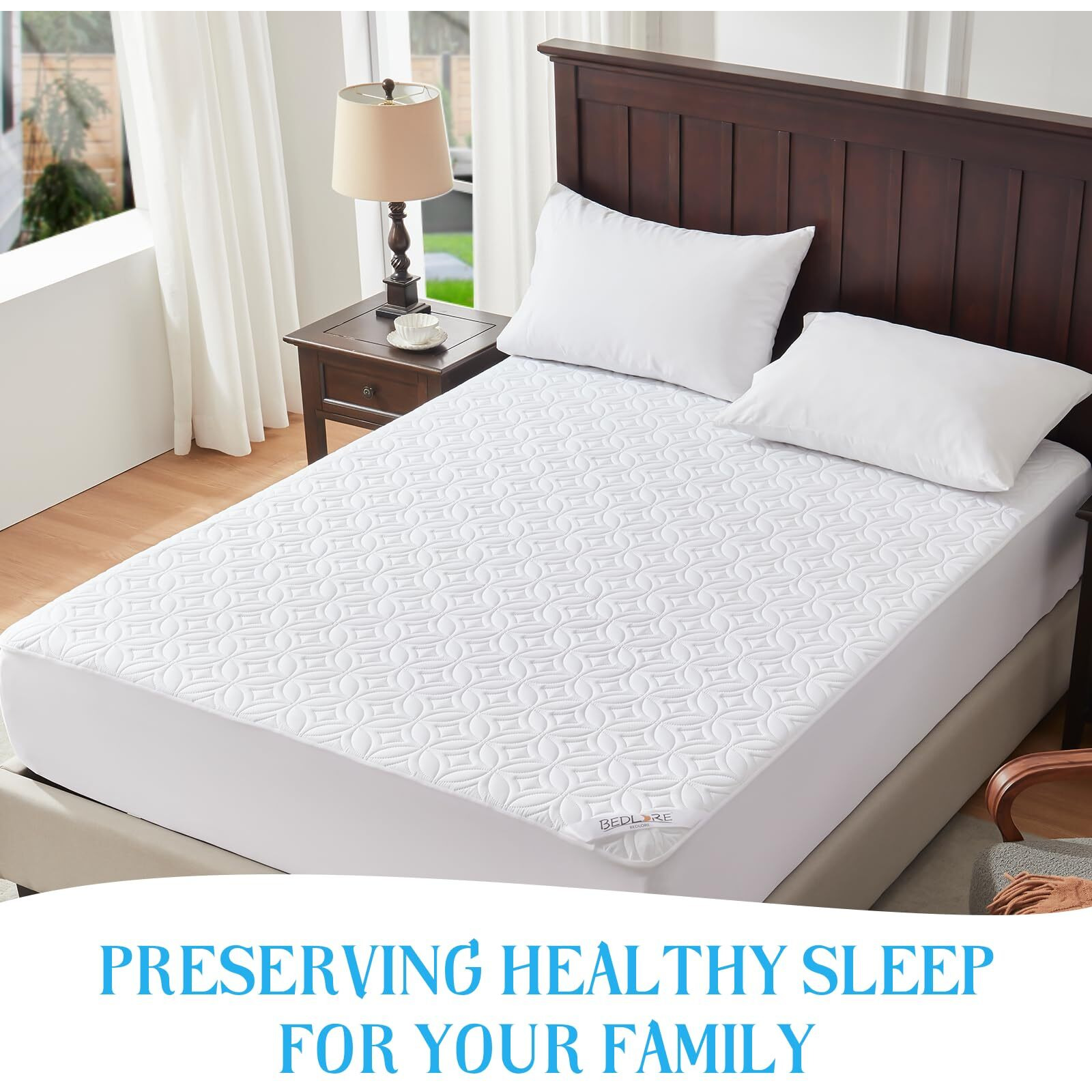 Bedlore Waterproof Mattress Protector, Twin Xl Size Mattress Pad With Deep Pocket 6""-18"" Depth, Soft & Breathable Bed Mattress Cover For Bedroom, College Dorm (White)