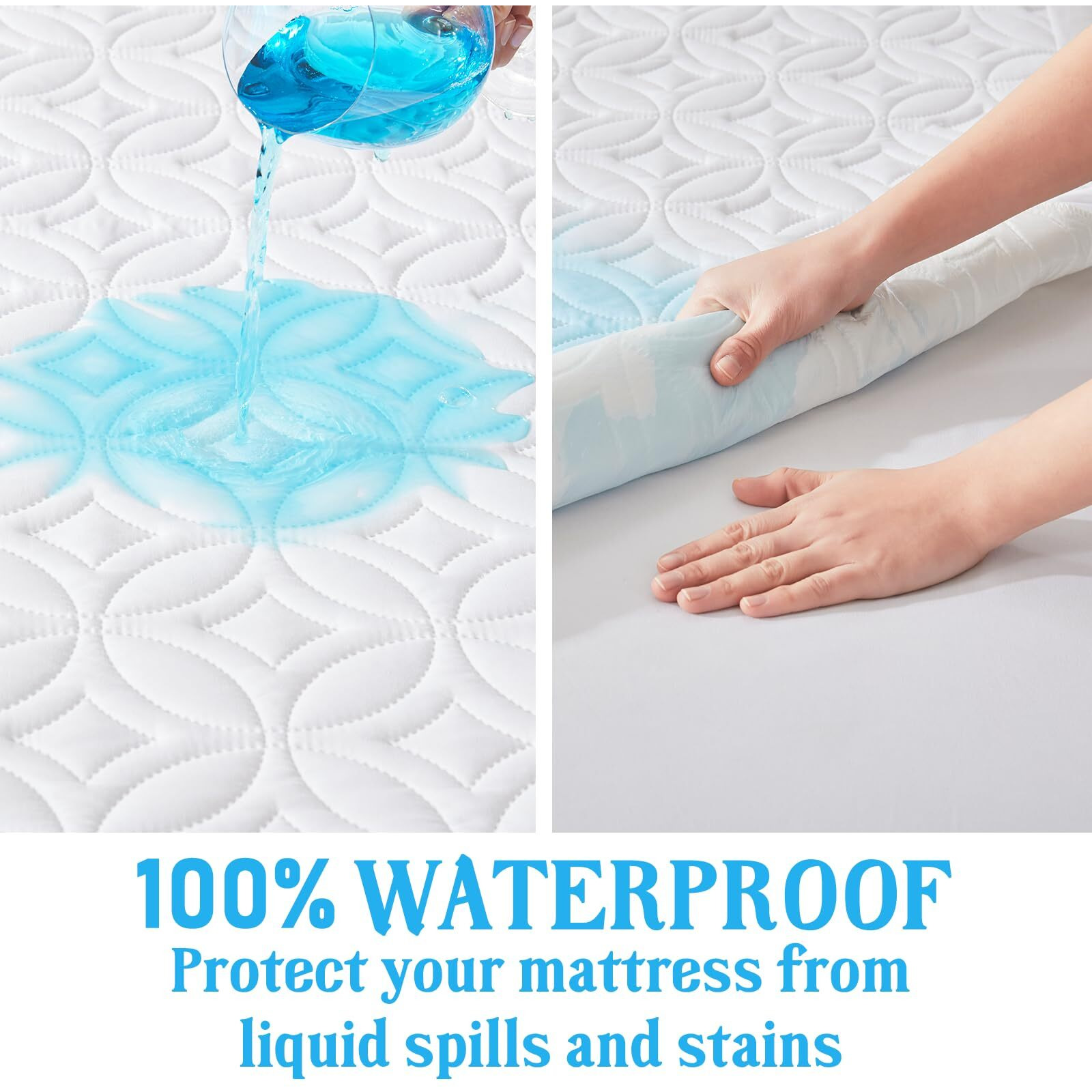 Bedlore Waterproof Mattress Protector, Twin Xl Size Mattress Pad With Deep Pocket 6""-18"" Depth, Soft & Breathable Bed Mattress Cover For Bedroom, College Dorm (White)