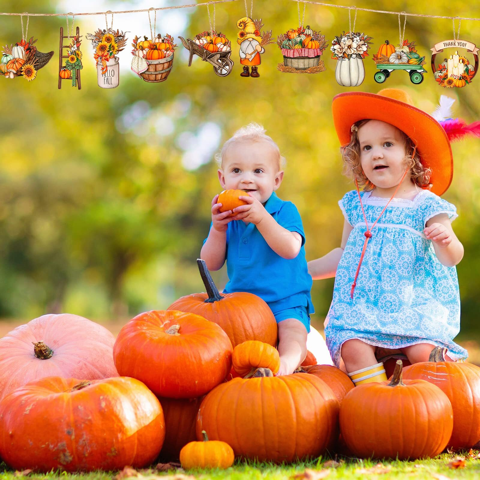 Karenhi 36 Pcs Fall Thanksgiving Wood Ornaments For Tree Thanksgiving Hanging Decorations Autumn Maple Leaf Pumpkin Truck Gnome Wood Cutout Thanksgiving Fall Decor For Home Christmas Holiday(Gnome)