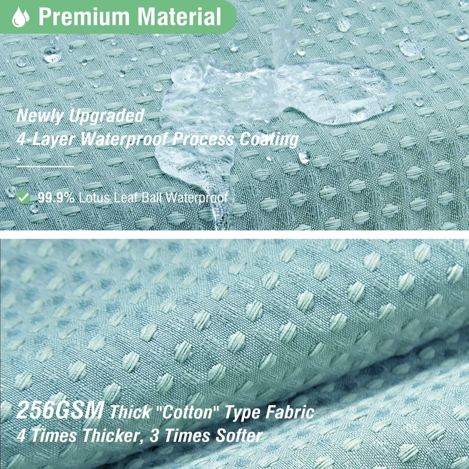 Dynamene Teal Fabric Shower Curtain For Bathroom - Waffle Weave Heavy Duty Cloth , 256Gsm Hotel Luxury Weighted Polyester Bath Curtain Set With 12 Plastic Hooks,72X72, Teal/Turquoise