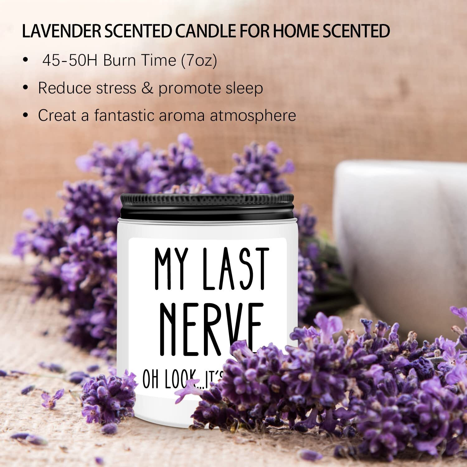 Homsolver Birthday Gifts For Women, Friend Gifts For Women, Birthday Gifts For Mom Best Friend Sister Coworker Gifts, My Last Nerve Candle, Mom Gifts