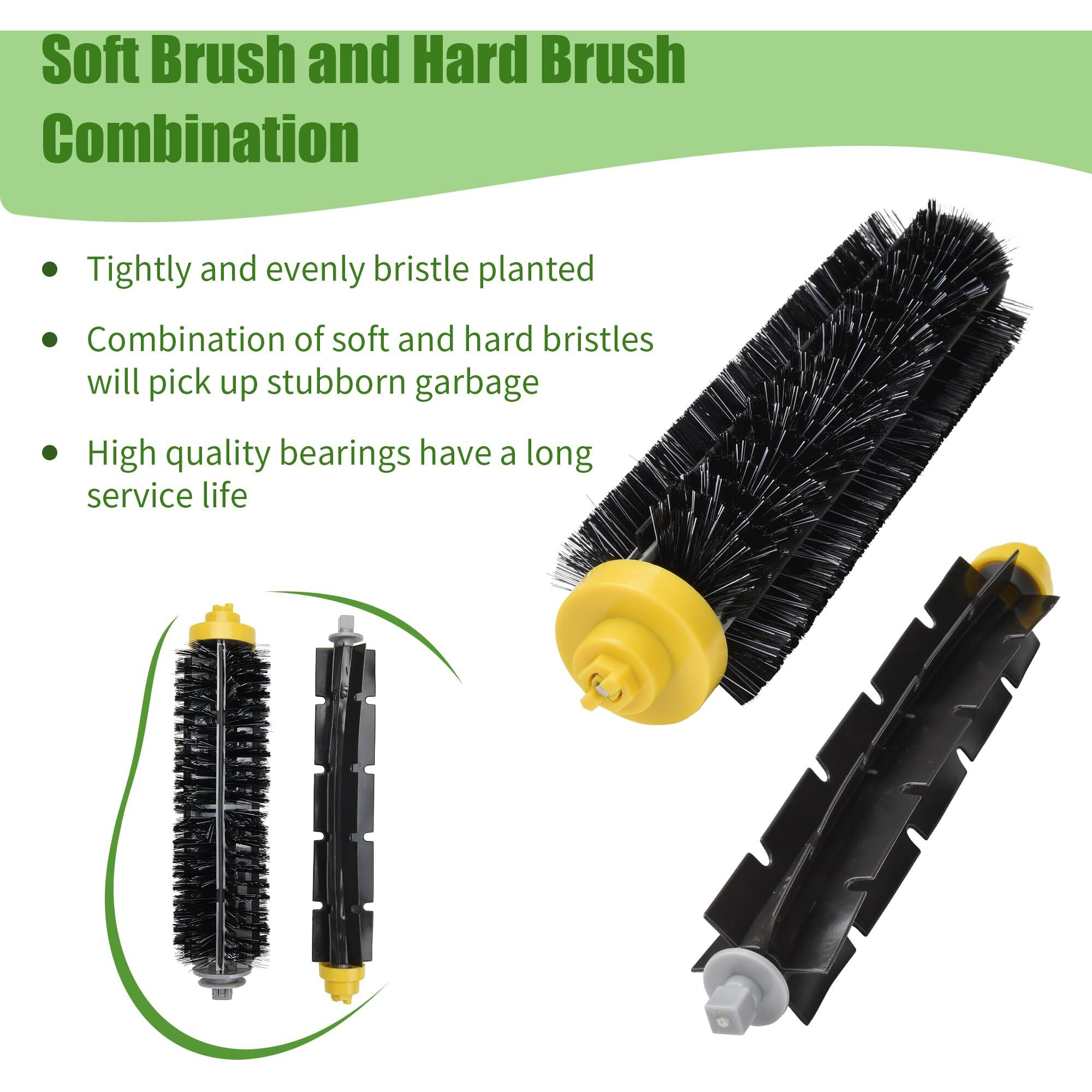 Loveco Replacement Accessories Kit Compatible For Irobot Roomba 675 677 671 655 645 Robotics,4 Filter,4 Side Brush,1 Bristle And Flexible Beater Brush,2 Cleaning Tool