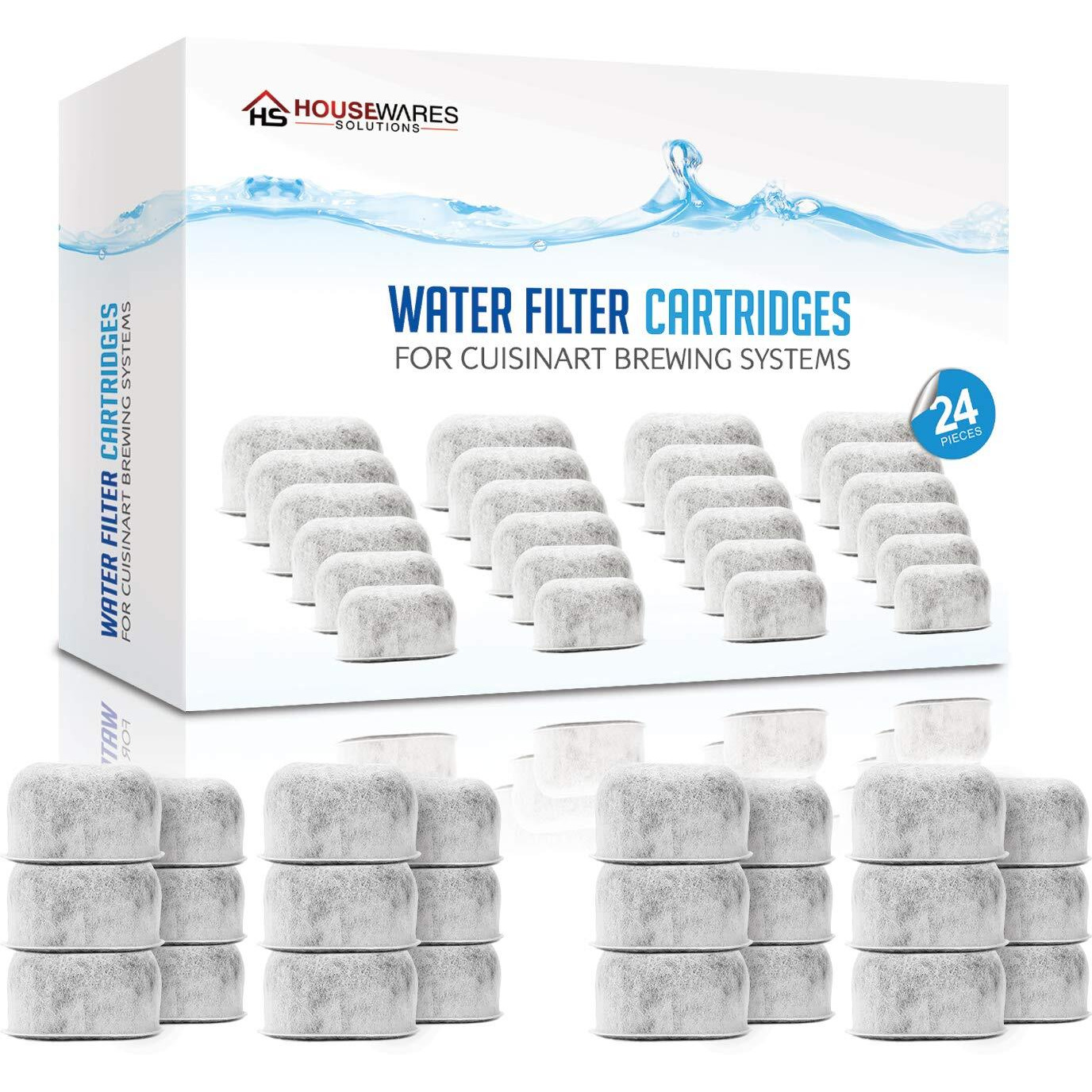 Pack Of 24 Replacement Charcoal Water Filters For Cuisinart Coffee Machines By Housewares Solutions