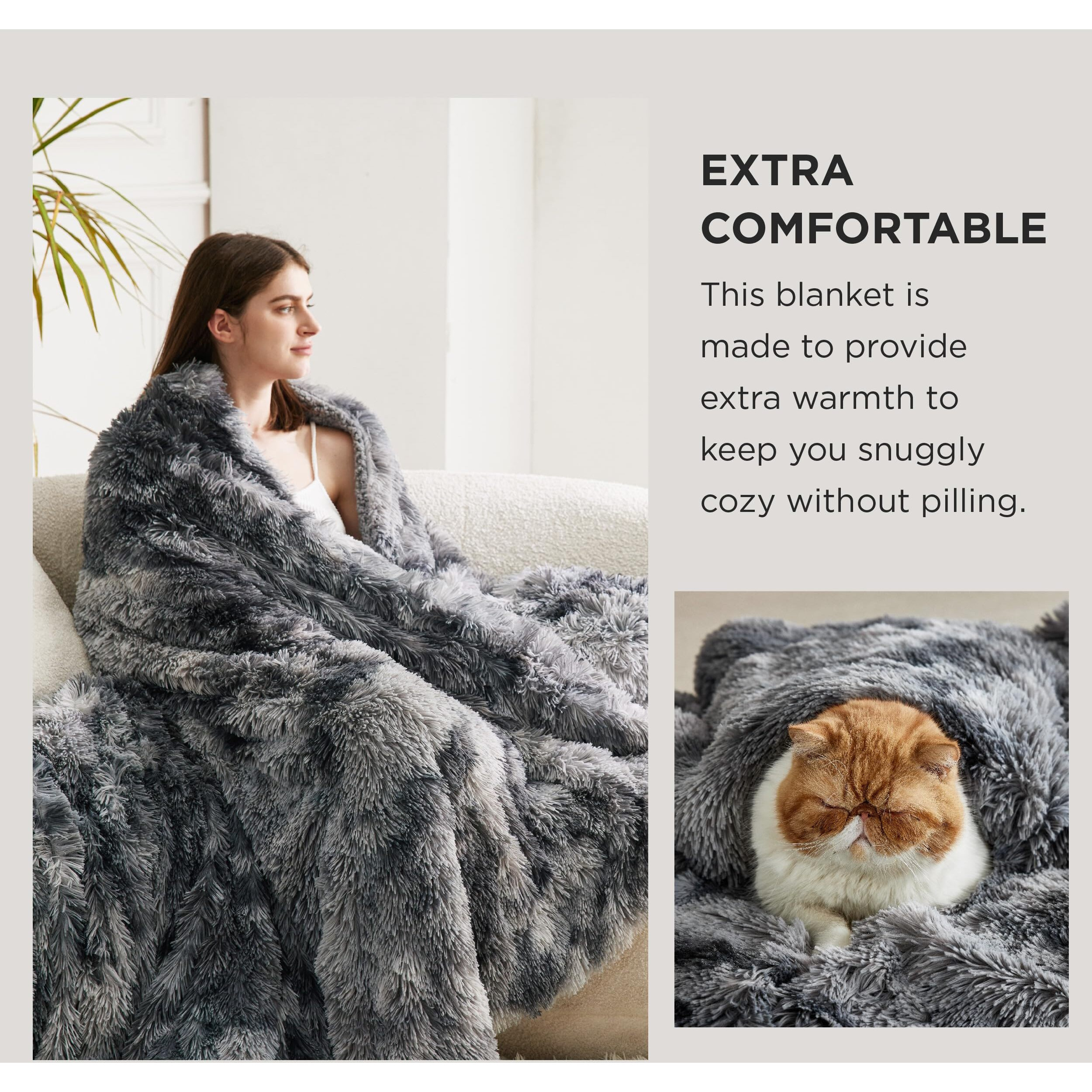 Bedsure Ultra Soft Fluffy King Size Blanket For Bed - Fuzzy, Fluffy, Shaggy Faux Fur King Blanket, Warm And Thick Sherpa, Tie-Dye Decorative Gift, Oversized Blankets King Size, 108X90 Inches, 640 Gsm