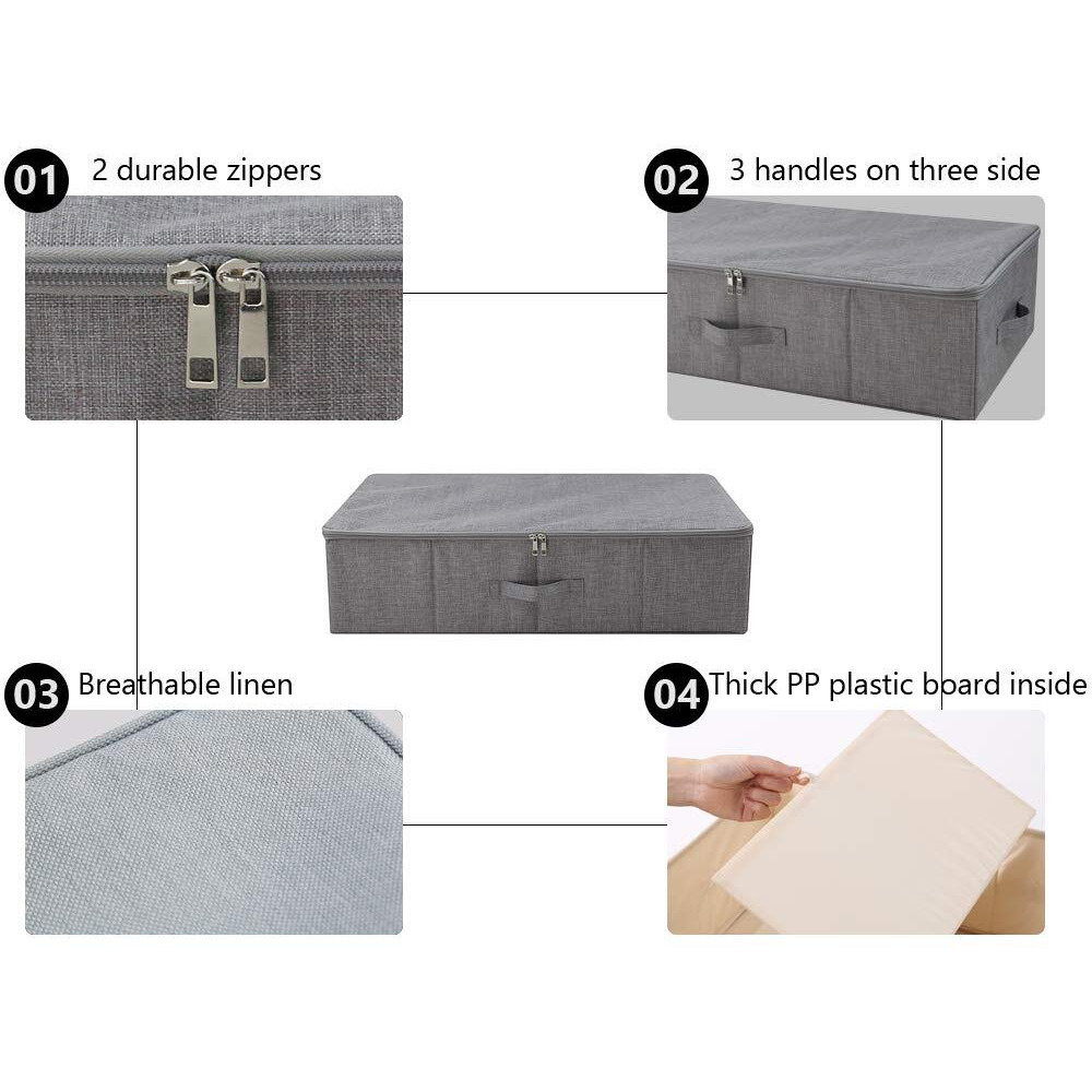 Iwill Create Pro Under Bed Storage Container, Underbed Shoe Storage Organizer Box With Lid,Dark Gray