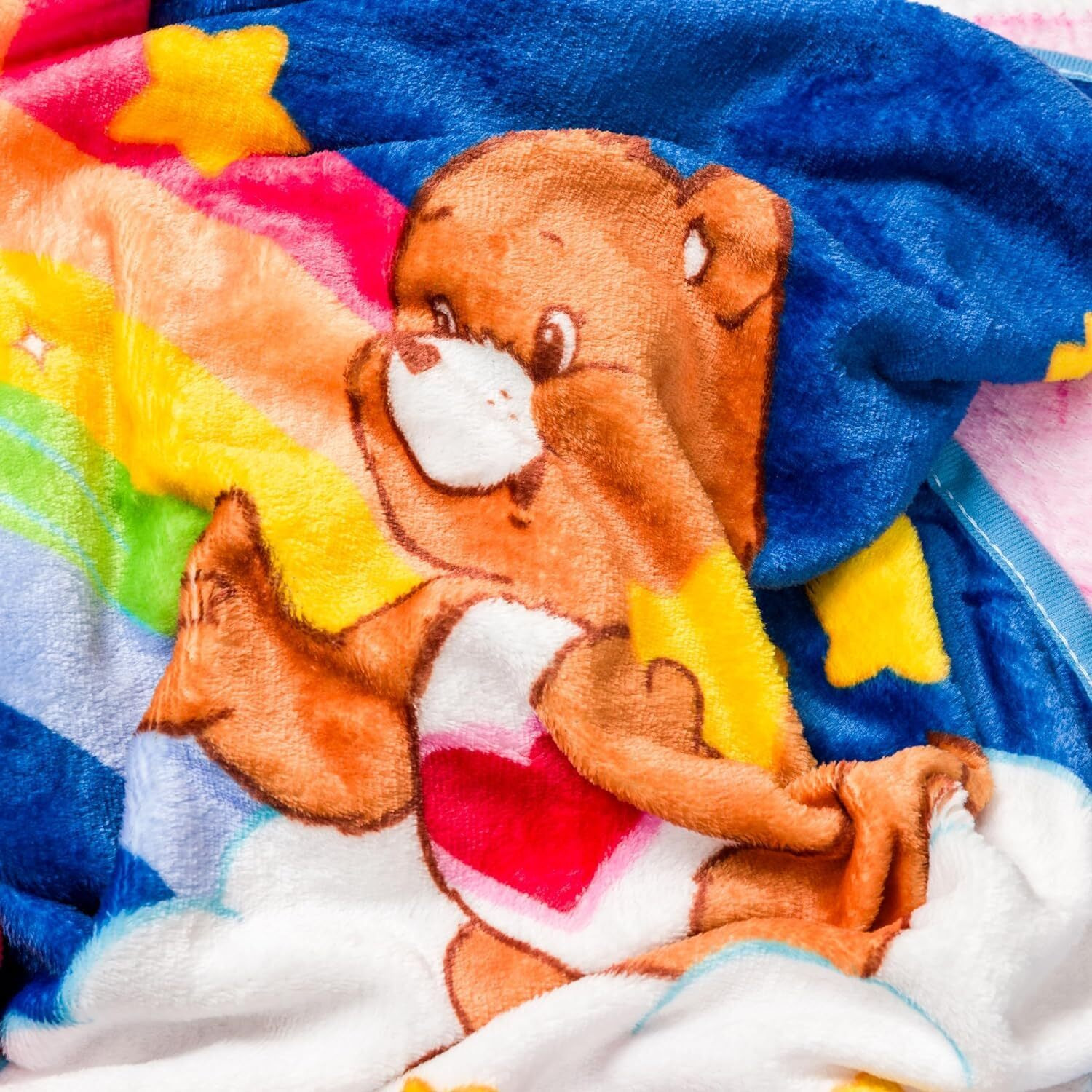 Silver Buffalo Care Bears Rainbow Heart Logo Featuring Cheer Bear, Bedtime Bear, Cheer Bear, And Tenderheart Bear 45    X 60    Fleece Throw