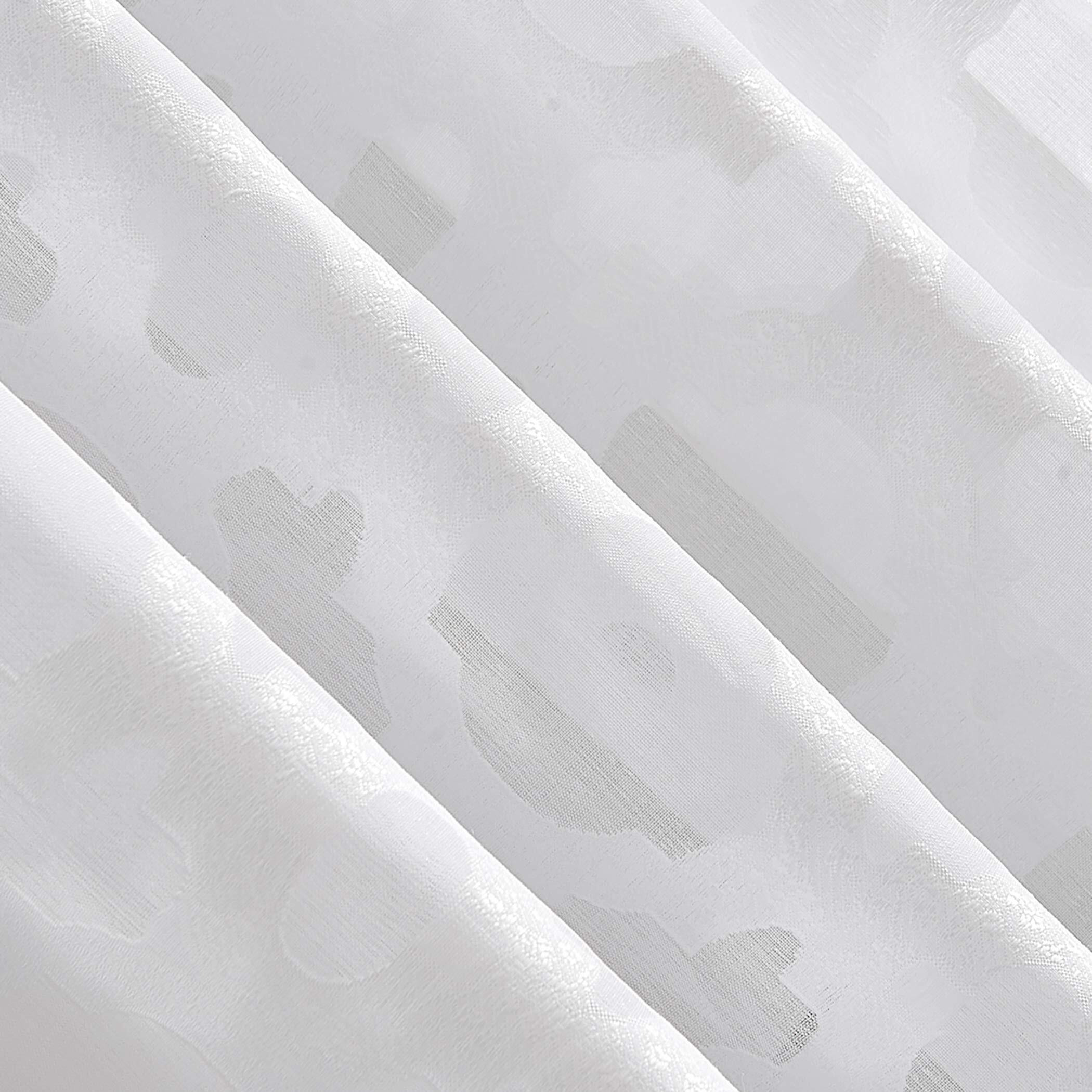 No. 918 Yvette Trellis Jacquard Sheer Rod Pocket Curtain Panel, 52"" X 84"", White