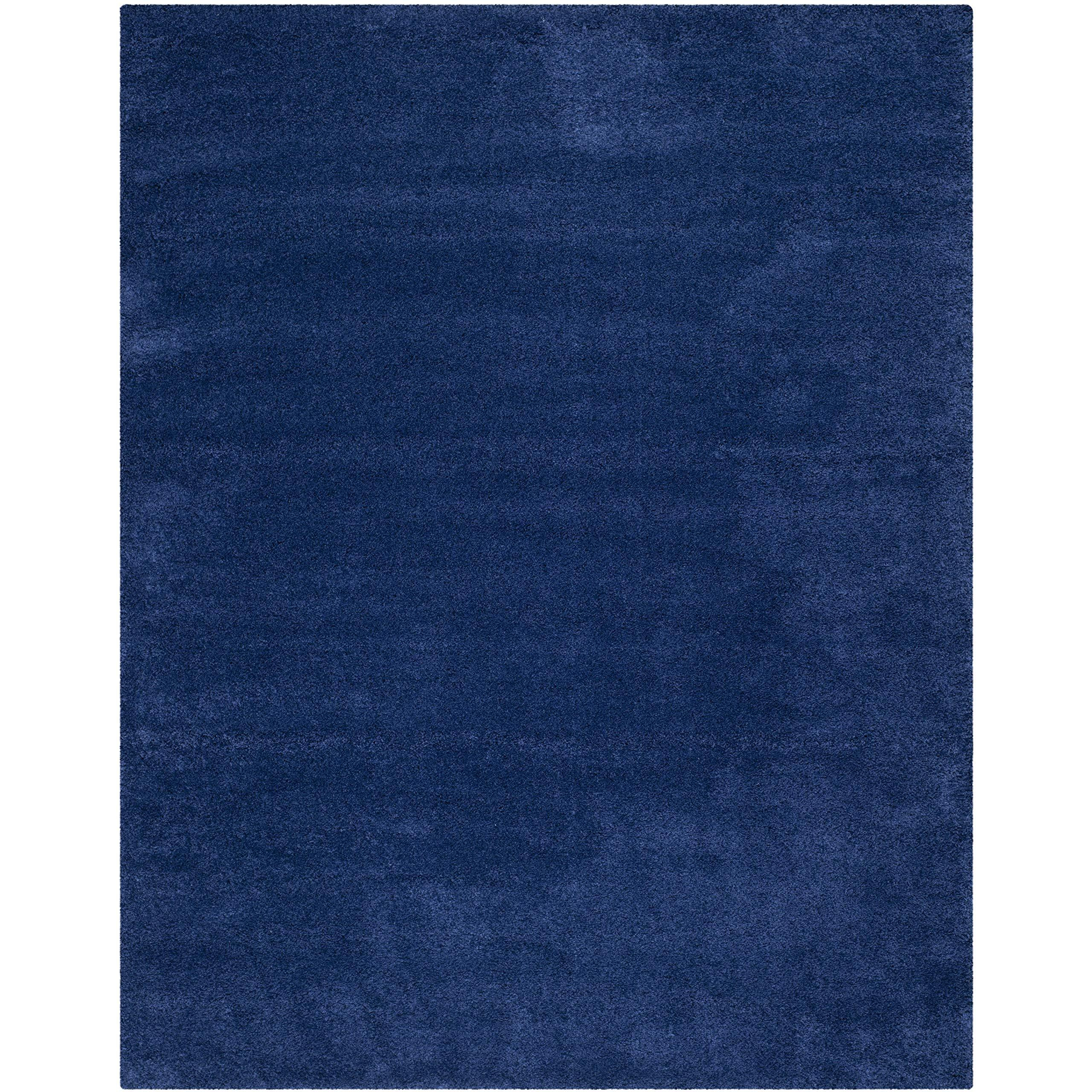 Safavieh Milan Shag Collection Area Rug - 6' X 9', Navy, Solid Design, Non-Shedding & Easy Care, 2-Inch Thick Ideal For High Traffic Areas In Living Room, Bedroom (Sg180-7070)