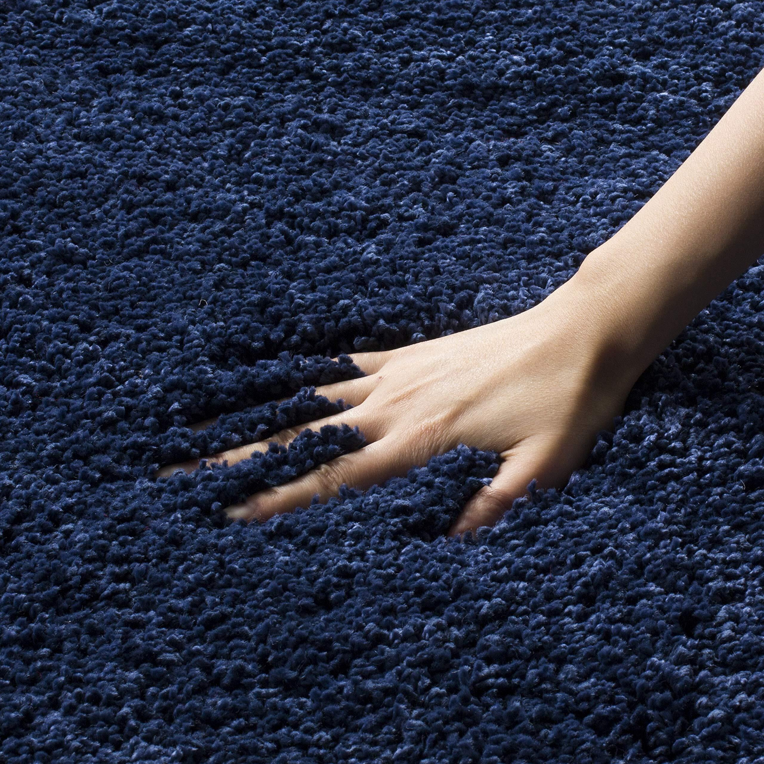 Safavieh Milan Shag Collection Area Rug - 6' X 9', Navy, Solid Design, Non-Shedding & Easy Care, 2-Inch Thick Ideal For High Traffic Areas In Living Room, Bedroom (Sg180-7070)