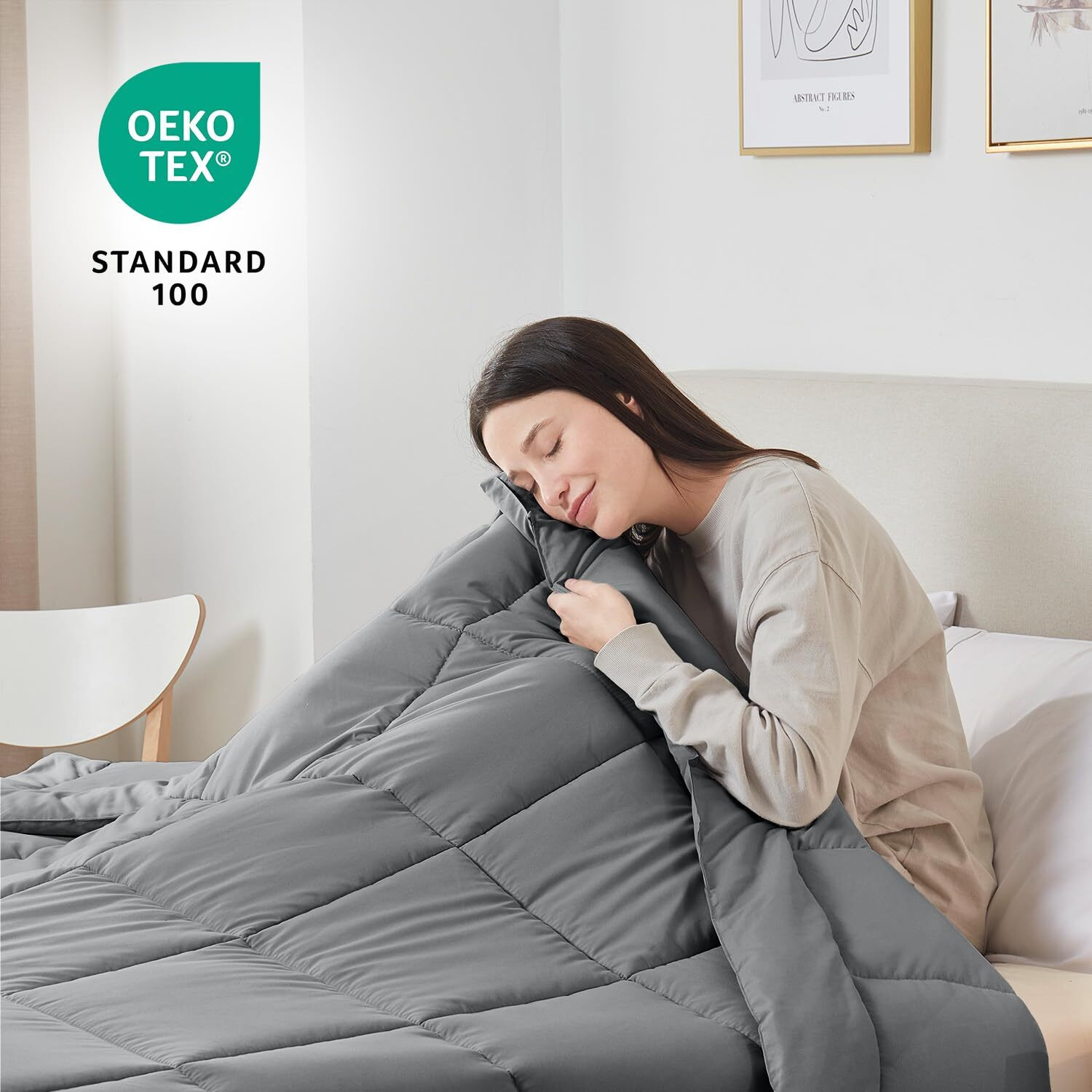 Nestl Comforter Duvet Insert, Quilted Down Alternative Comforter Full Size, All Season Grey Comforter Full Duvet Inserts, Full Size Comforter With Corner Tabs, Duvet Insert Full Bed Comforter
