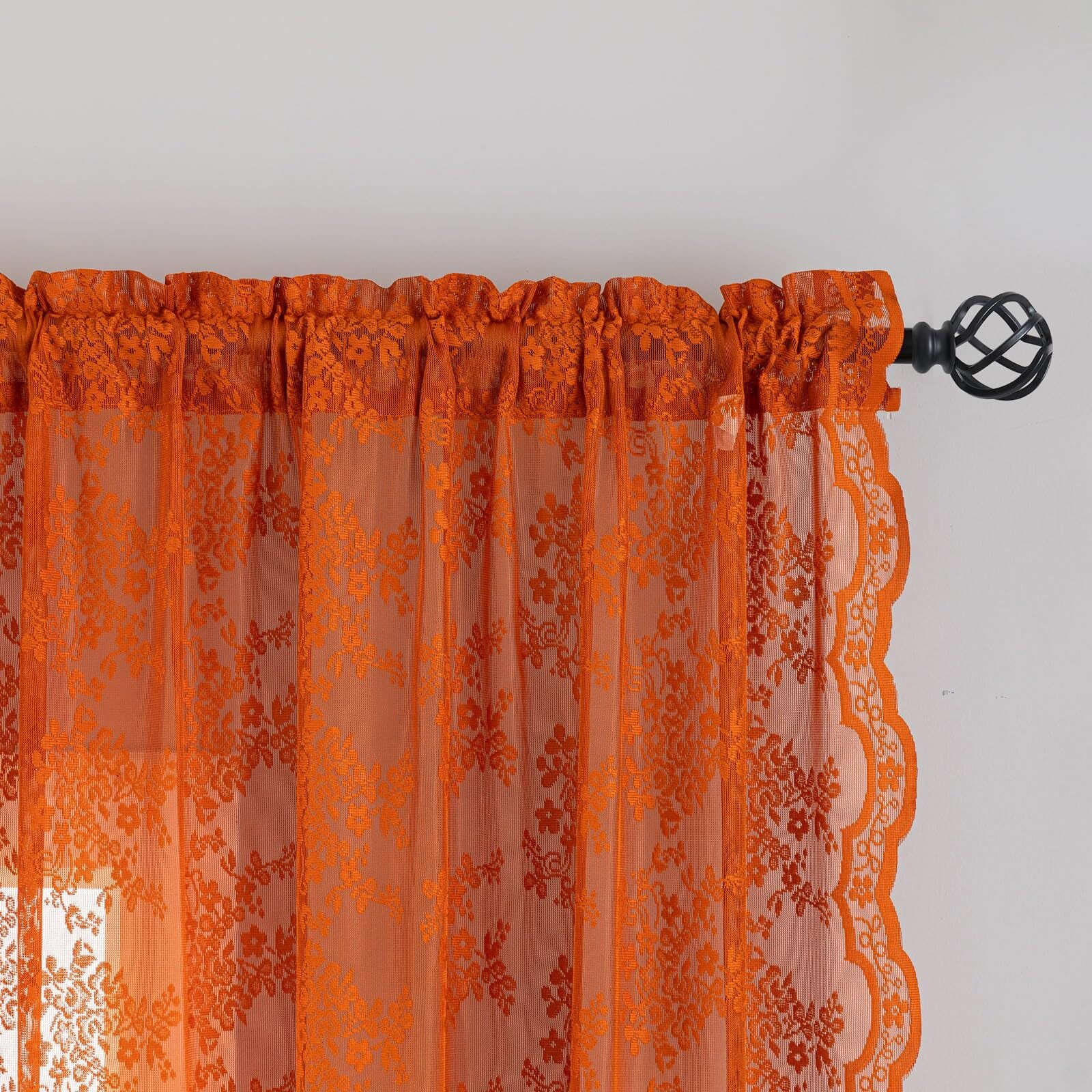 Burnt Orange Curtains For Living Room Rustic Floral Bohemian Curtains 84 Inches Long Set Of 2 Rod Pocket Light Filtering Provide Privacy Drapes For Dining Room Bedroom Kitchen W52 X L84 Terracotta