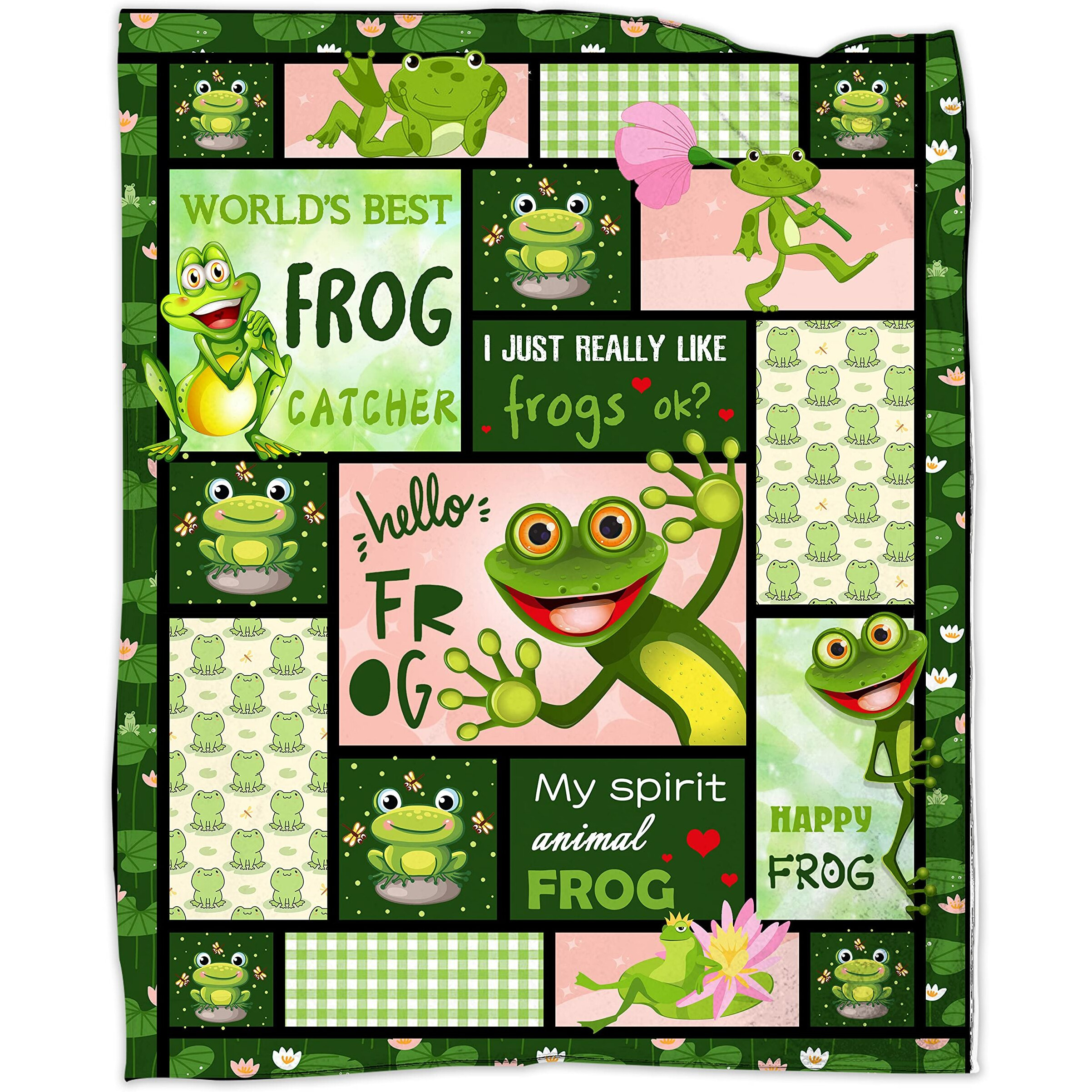 Frog Gifts For Women, Frog Blanket 50''X40'', Frog Stuff For Girls, Christmas Birthday Frog Fleece Blanket Soft Cozy Flannel Throw Blanket Gifts For Frog Lovers