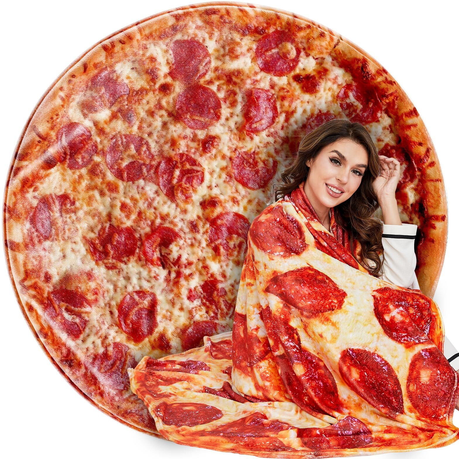 Lhedon Gifts For Men Pizza Blanket Adult Size 71 Inch, Graduation Gifts For Him, From Son, Pepperoni Pizza Food Blanket For Adult, Flannel Throw Blanket Funny Birthday Gifts For Boyfriend