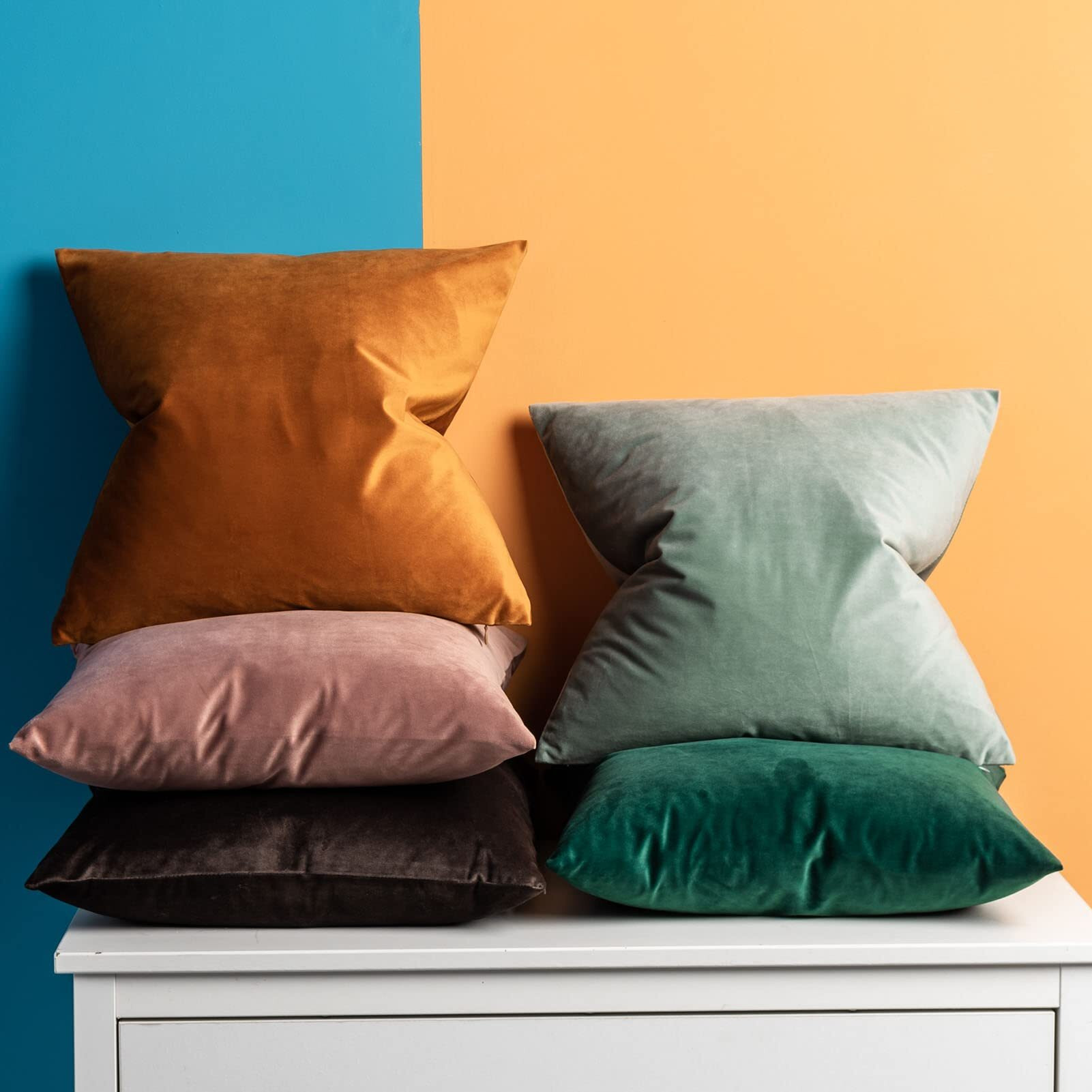 Juspurbet Rust Velvet Throw Pillow Covers 16X16 Inches Set Of 2 With Zipper Decorative Soft Solid Pillow Covers For Couch Bed Sofa Living Room