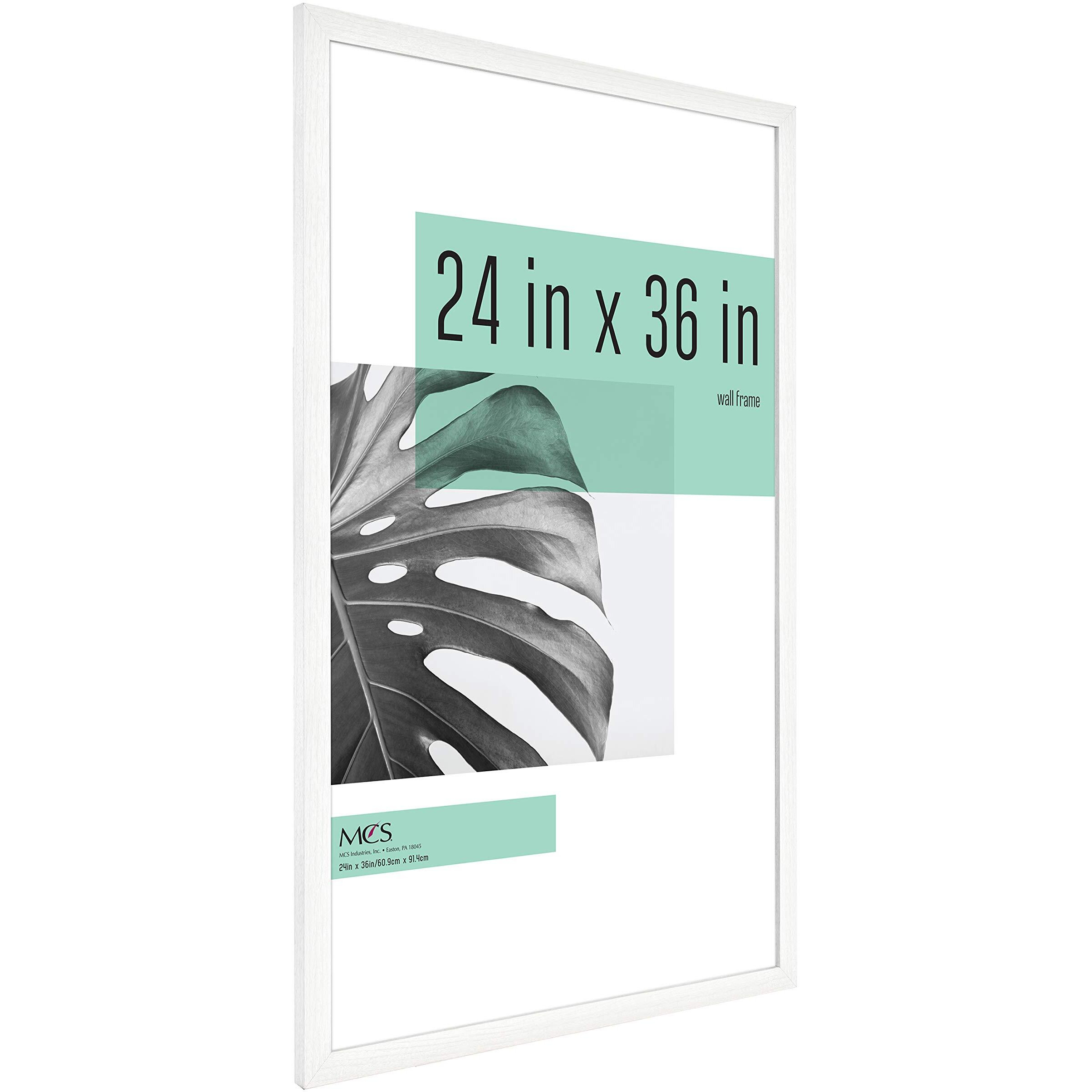 Mcs Studio Gallery 24X36 Poster Frame White Woodgrain, Vertical & Horizontal Wall Hanging Large Picture Frame For Photos, Posters & Art Prints (2-Pack)