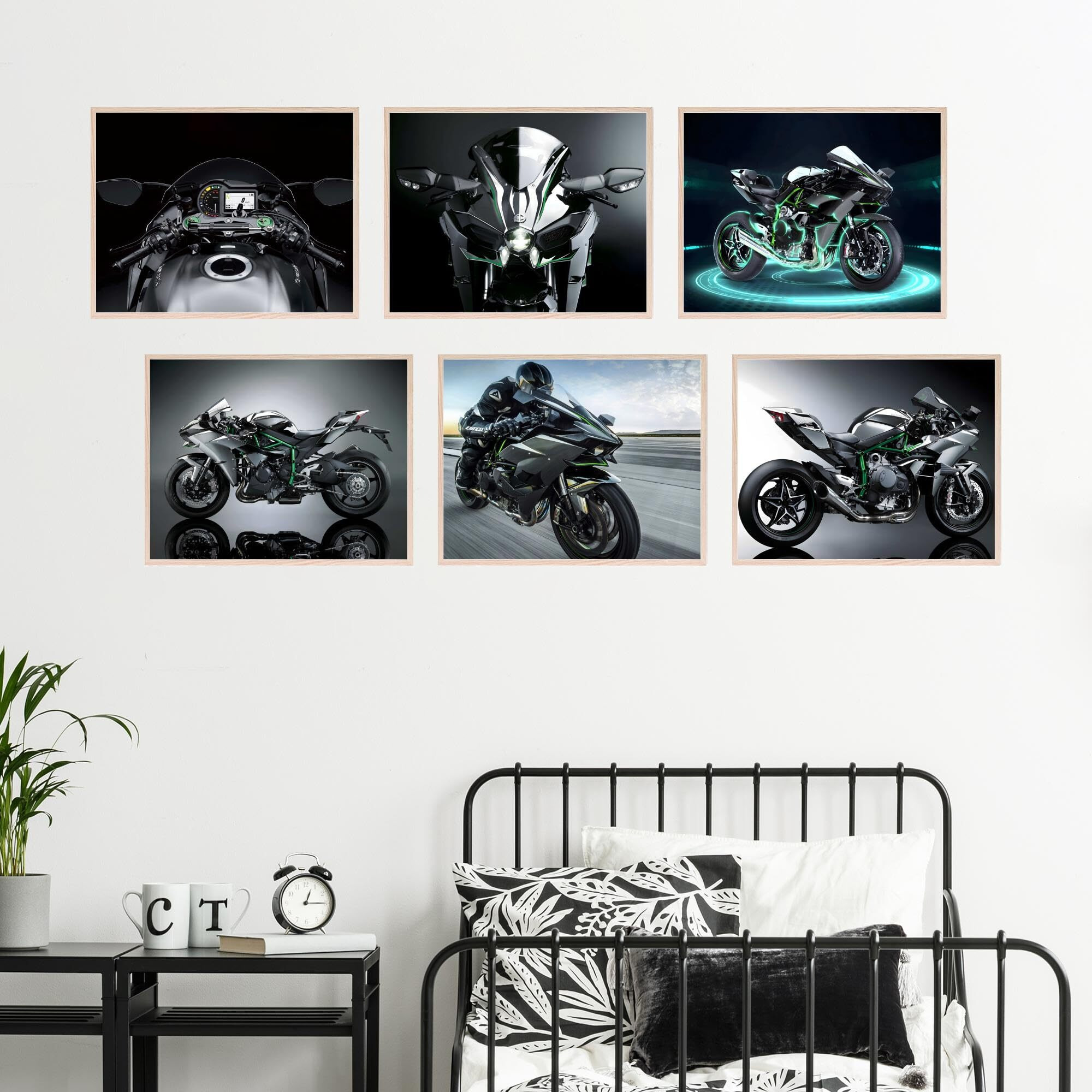Bigwig Prints Kawasaki Ninja H2R Poster - Motorcycle D  Cor, Motorcycle Wall Art, Ninja H2 Poster, Motorcycle Poster, Motorcycle Art, Motorcycle Wall Decor, Motorcycle Posters - Unframed 6 Pack (8X10)