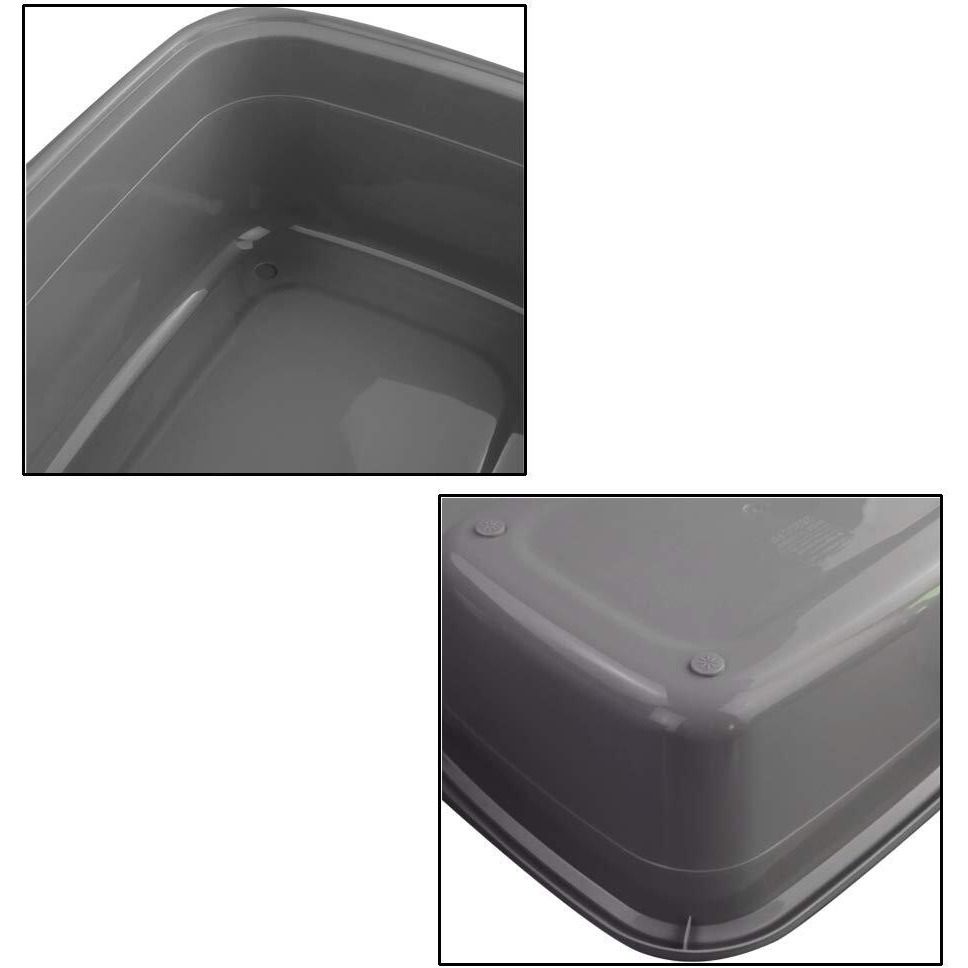 Dynkona 3 Grey 16 Quart Plastic Rectangular Wash Tub, Washing Bins