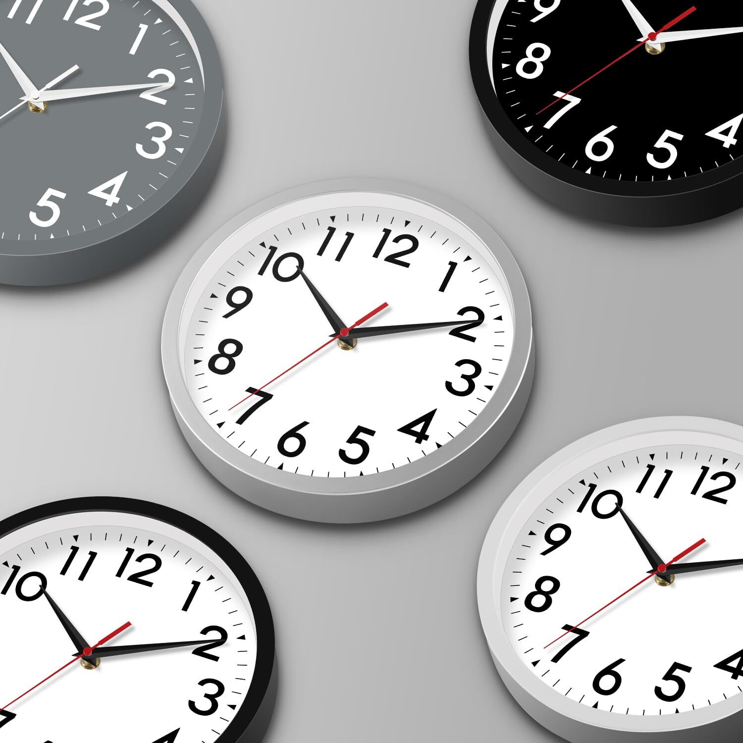 Daxsmy 14 Inch Wall Clock, Large Wall Clocks Battery Operated, Big Silent Non-Ticking Analog Clock Decorative For Living Room, Office, Kitchen, Outdoor,Classroom, Bedroom, Bathroom, School(Black)