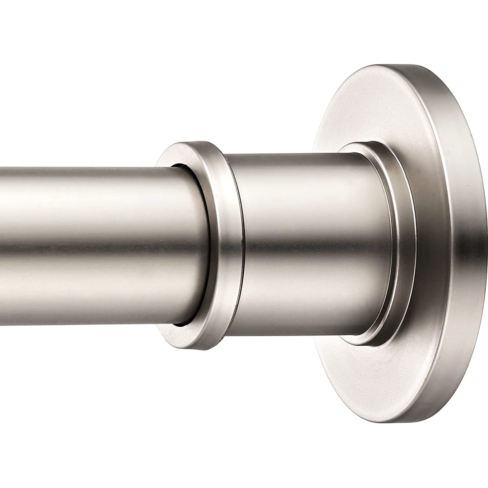 Briofox Industrial Shower Curtain Rod - Spring Tension Shower Rod 43-72 Inch, Satin Nickel