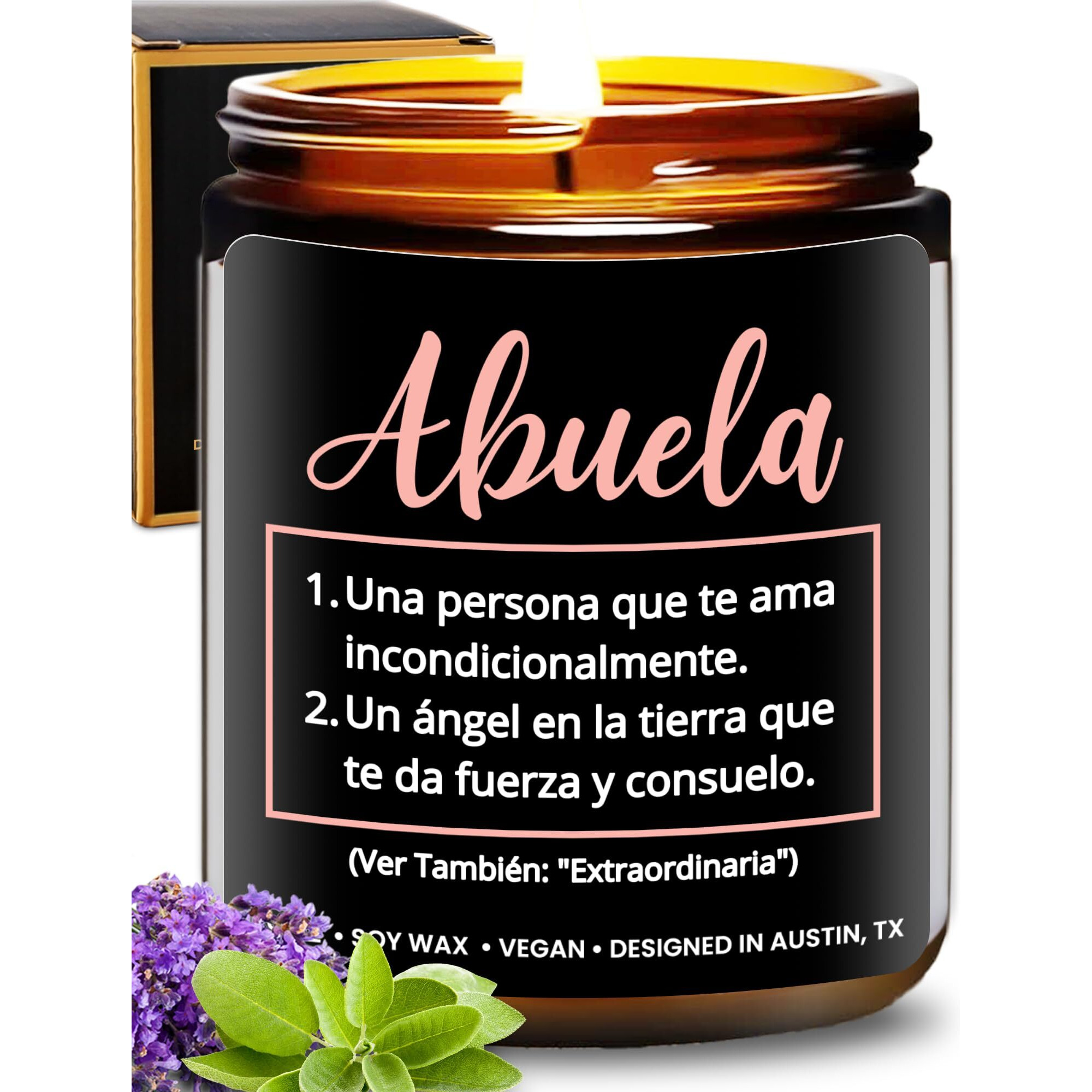Abuela Candle, Best Abuela Gifts From Grandchildren Grandson, Happy Birthday Abuela Gifts In Spanish, Regalos Para Abuela Candle Gift For Abuela Spanish Gift, Mejor Abuela Gifts For Abuela In Spanish