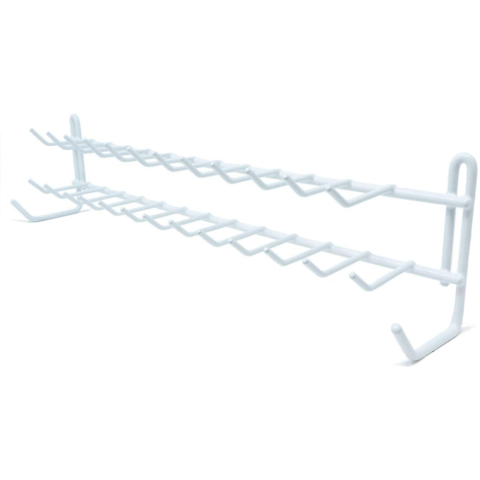 Huji Wall Mount Tie And Belt Rack Organizer, White (1 Pack)