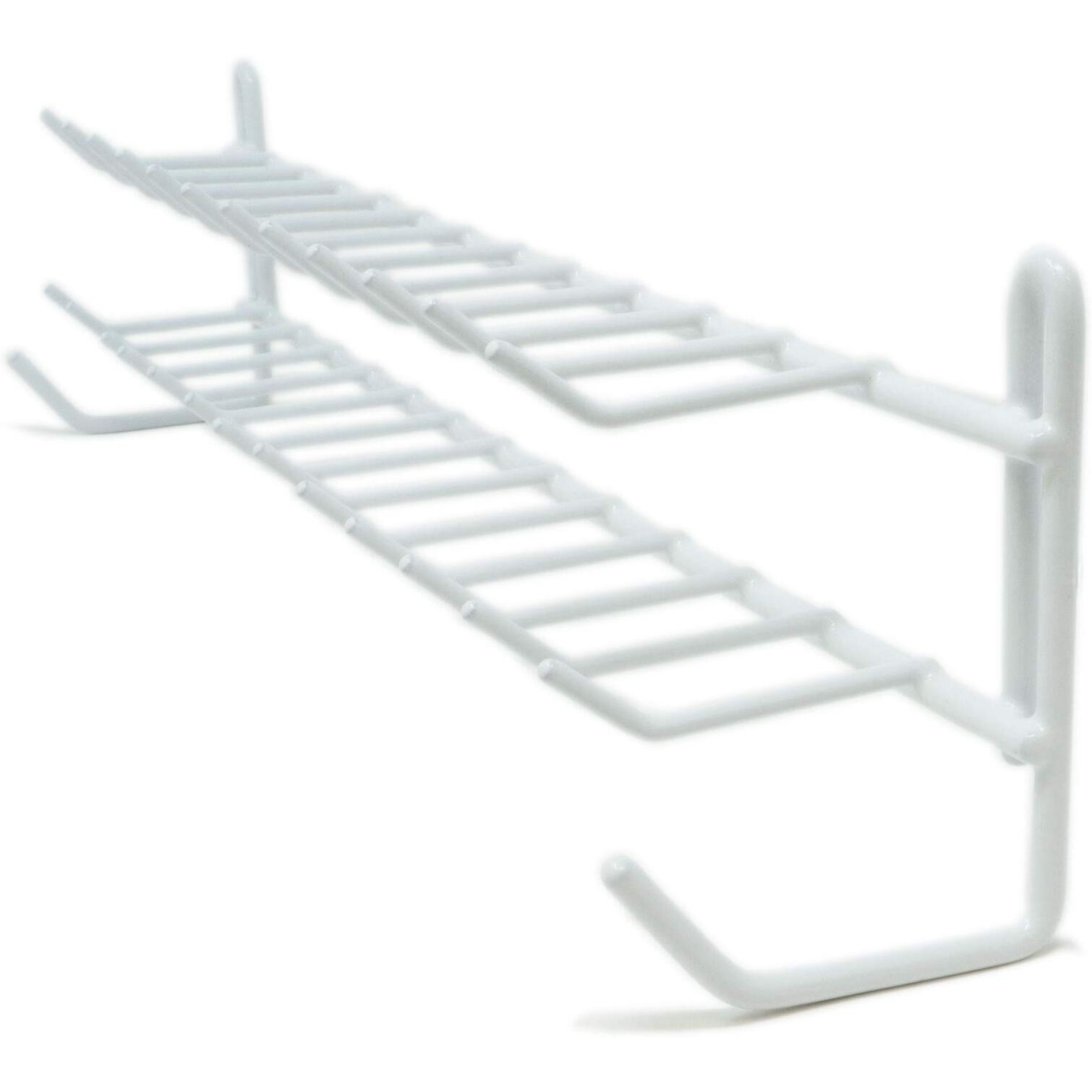 Huji Wall Mount Tie And Belt Rack Organizer, White (1 Pack)