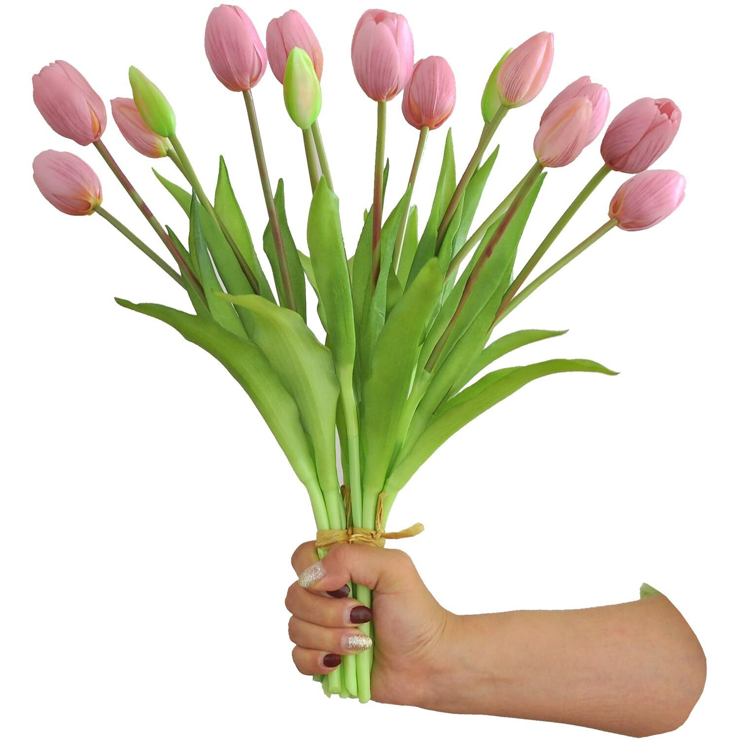 Aoivrb10Pcs Artificial Tulip Flowers Real Touch Tulips Plastic Flower Fake Bouquet Table Arrangements Gift For Home Office Party Wedding Birthday Garden Store Decoration (Light Purple)