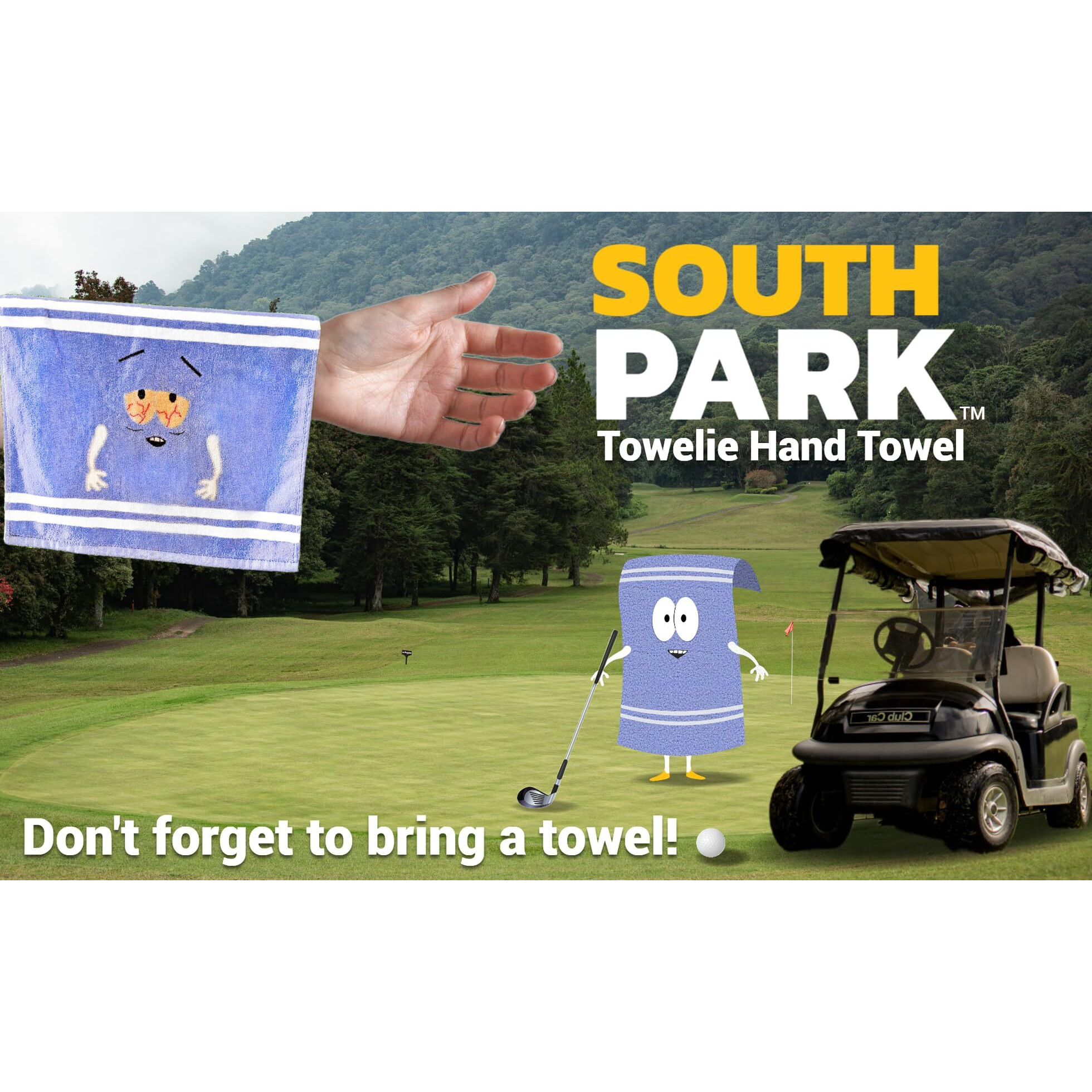 South Park Towelie Hand Towel Officially Licensed, Perfect For Decor, Sports, Beach Or Pool (23X13.5 Inches)