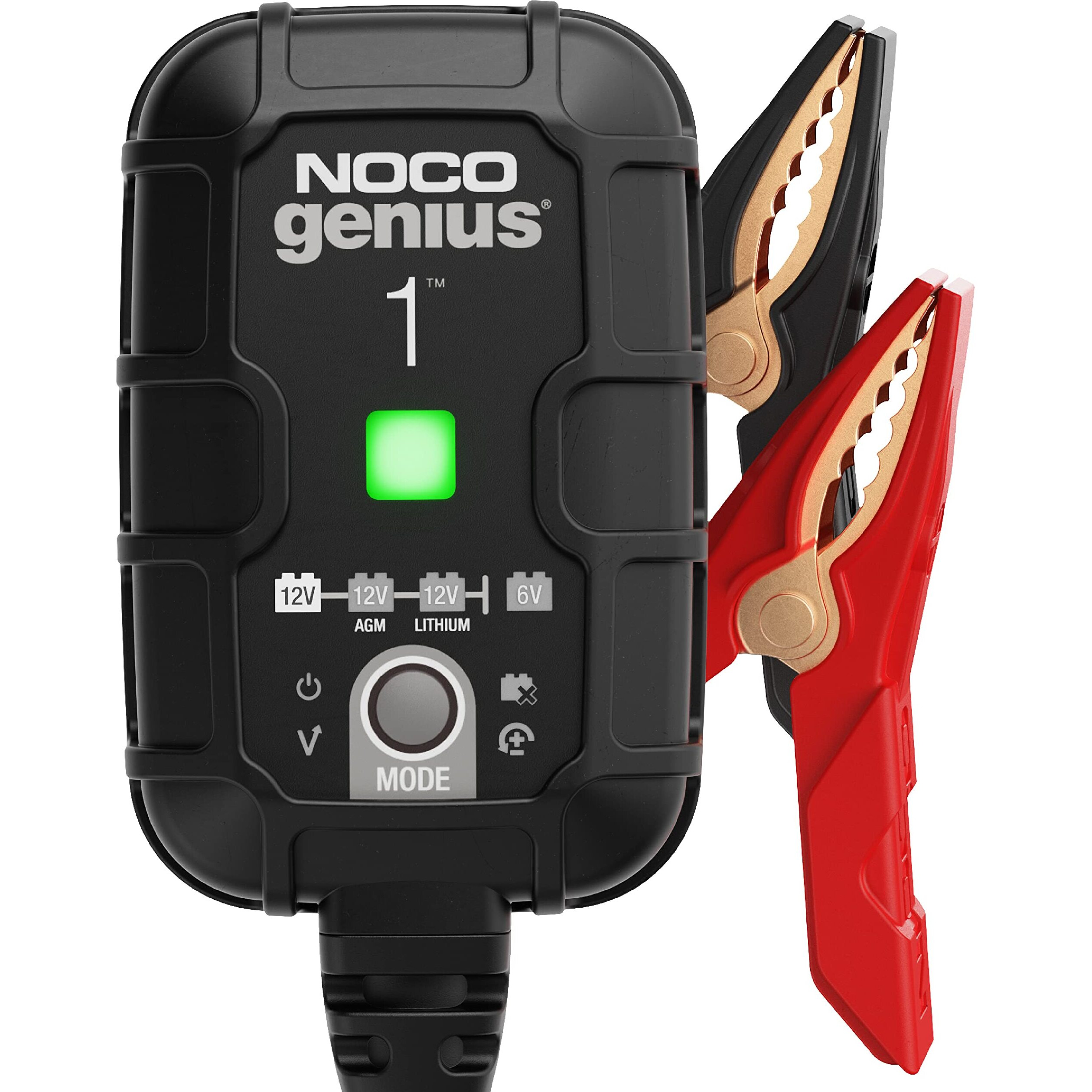 Noco Genius1, 1A Smart Car Battery Charger, 6V And 12V Automotive Charger, Battery Maintainer, Trickle Charger, Float Charger And Desulfator For Motorcycle, Atv, Lithium And Deep Cycle Batteries