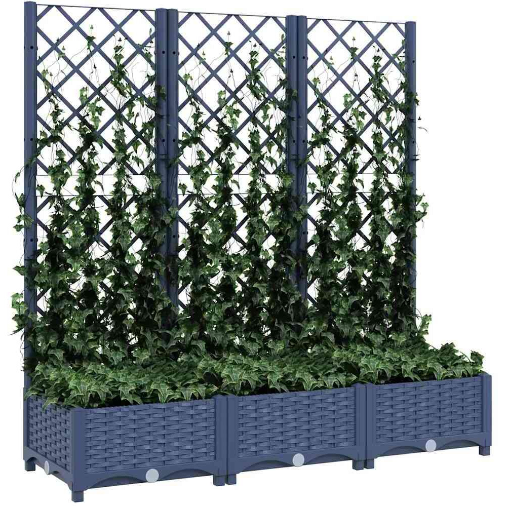 Vidaxl Garden Planter With Trellis Dark Gray 47.2X15.7X47.8 Pp