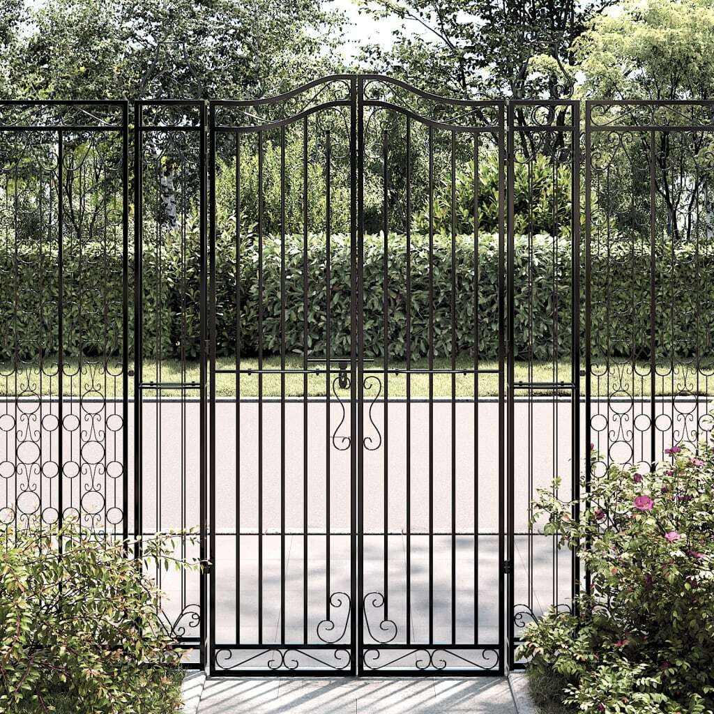 Vidaxl Garden Gate Black 47.6X3.1X70.9 Wrought Iron