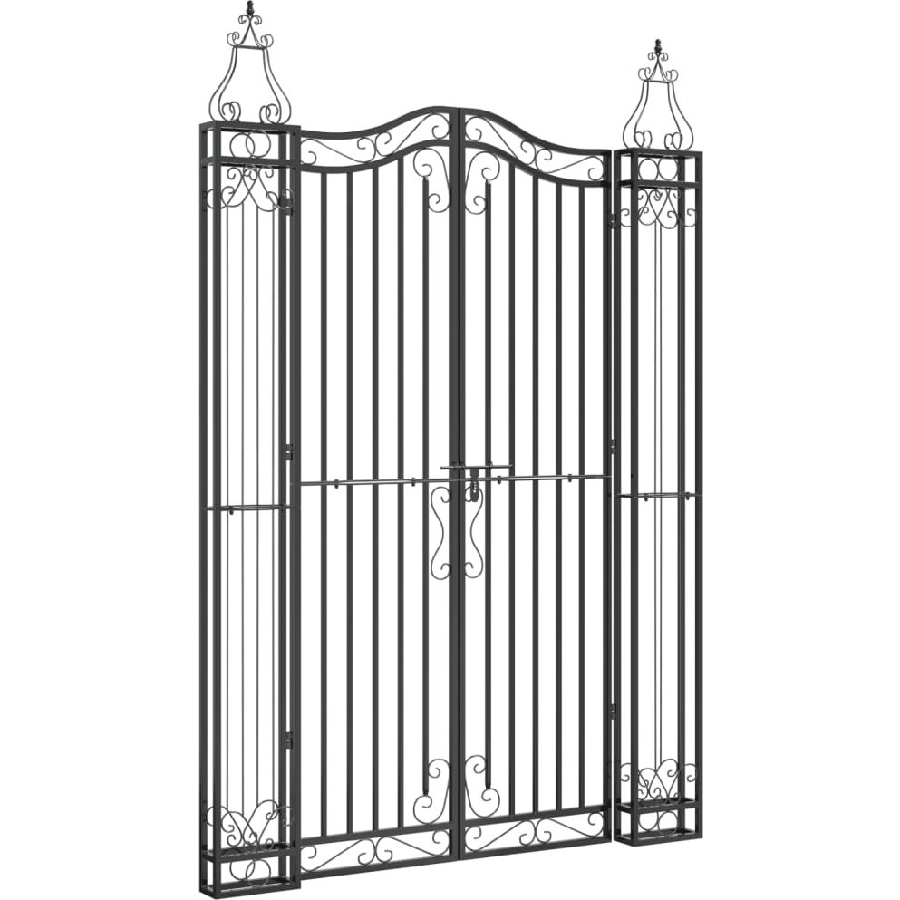 Vidaxl Garden Gate Black 47.6X3.1X70.9 Wrought Iron