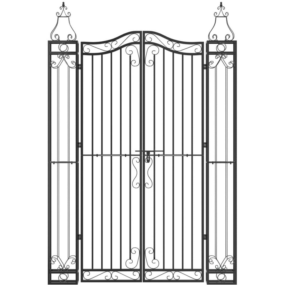Vidaxl Garden Gate Black 47.6X3.1X70.9 Wrought Iron