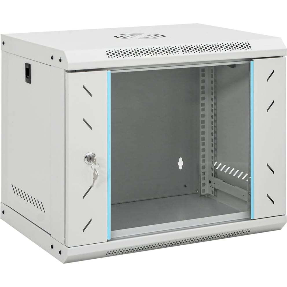Vidaxl 9U Wall Mounted Network Cabinet 19 Ip20 20.9X15.7X17.7